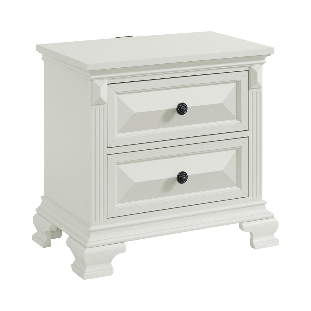 Bridgestone 2-Drawer Nightstand With Usb In Antique White