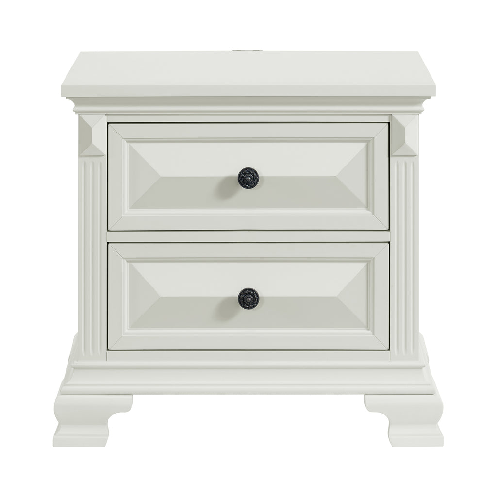Bridgestone 2-Drawer Nightstand With Usb In Antique White