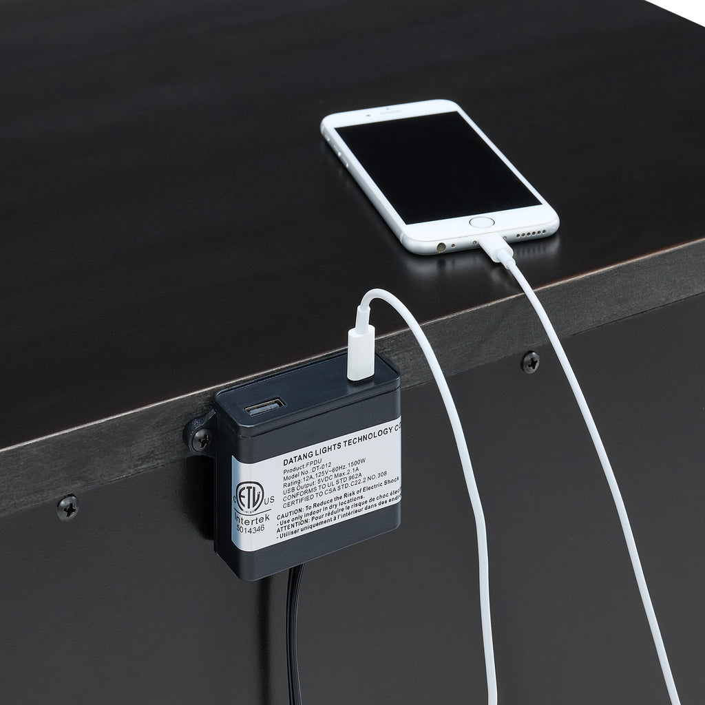 Bridgestone 2-Drawer Nightstand With Usb In Black
