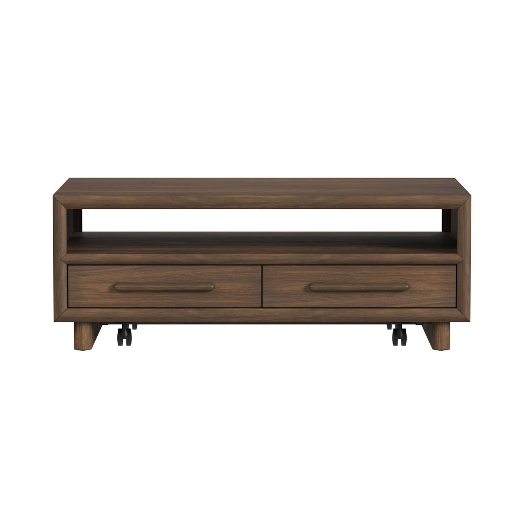 Brisbane 4-Drawer Coffee Table With Casters In Brown