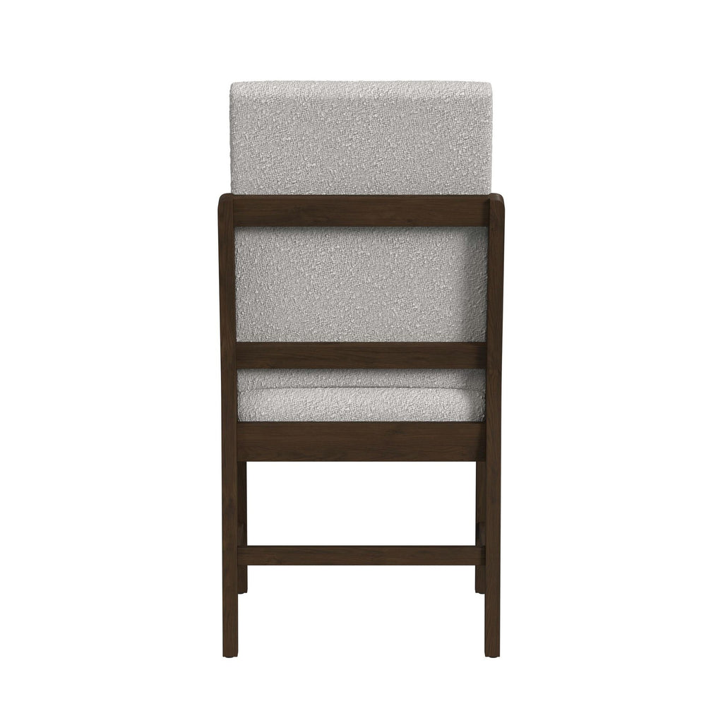 Brisbane Dining Side Chair With Boucle Beige Fabric In Brown (2 Per Carton)