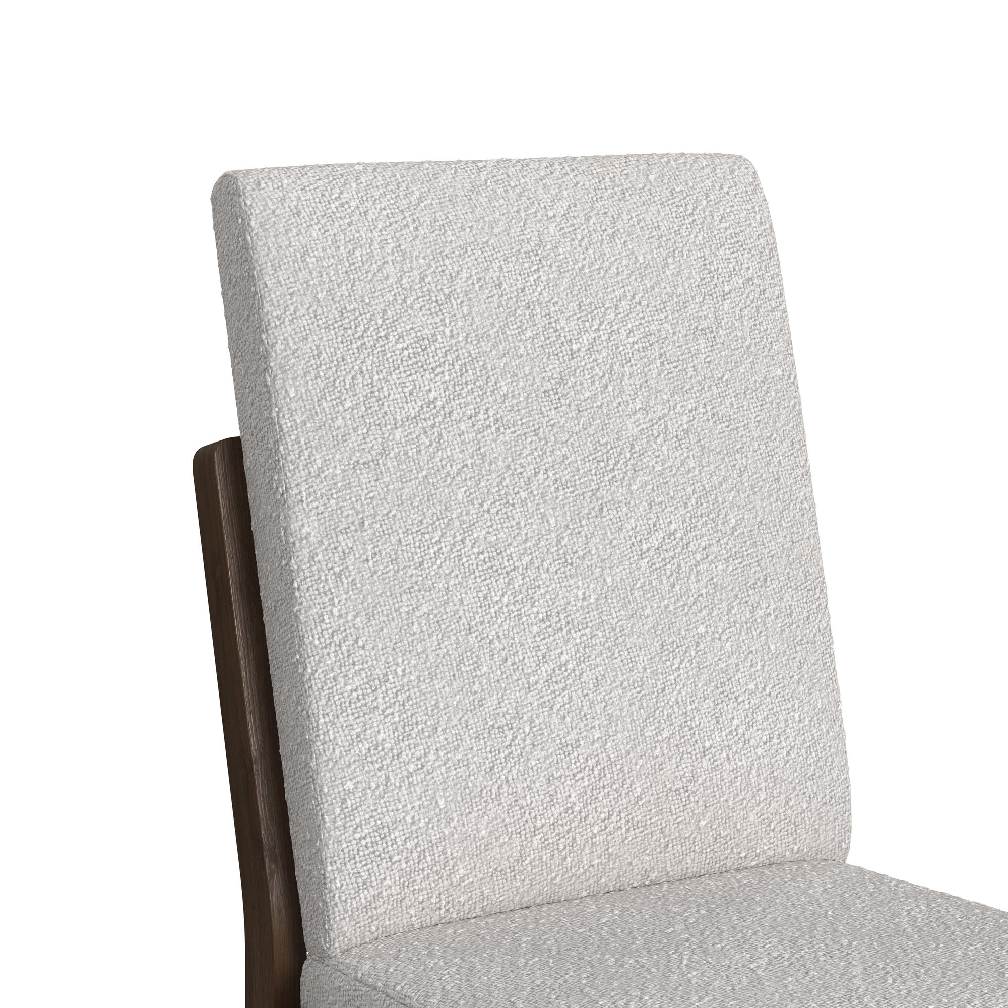 Brisbane Dining Side Chair With Boucle Beige Fabric In Brown (2 Per Carton)