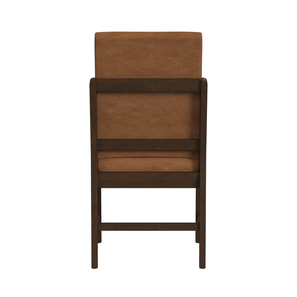 Brisbane Dining Side Chair With Bozeman Brown PU In Brown (2 Per Carton)