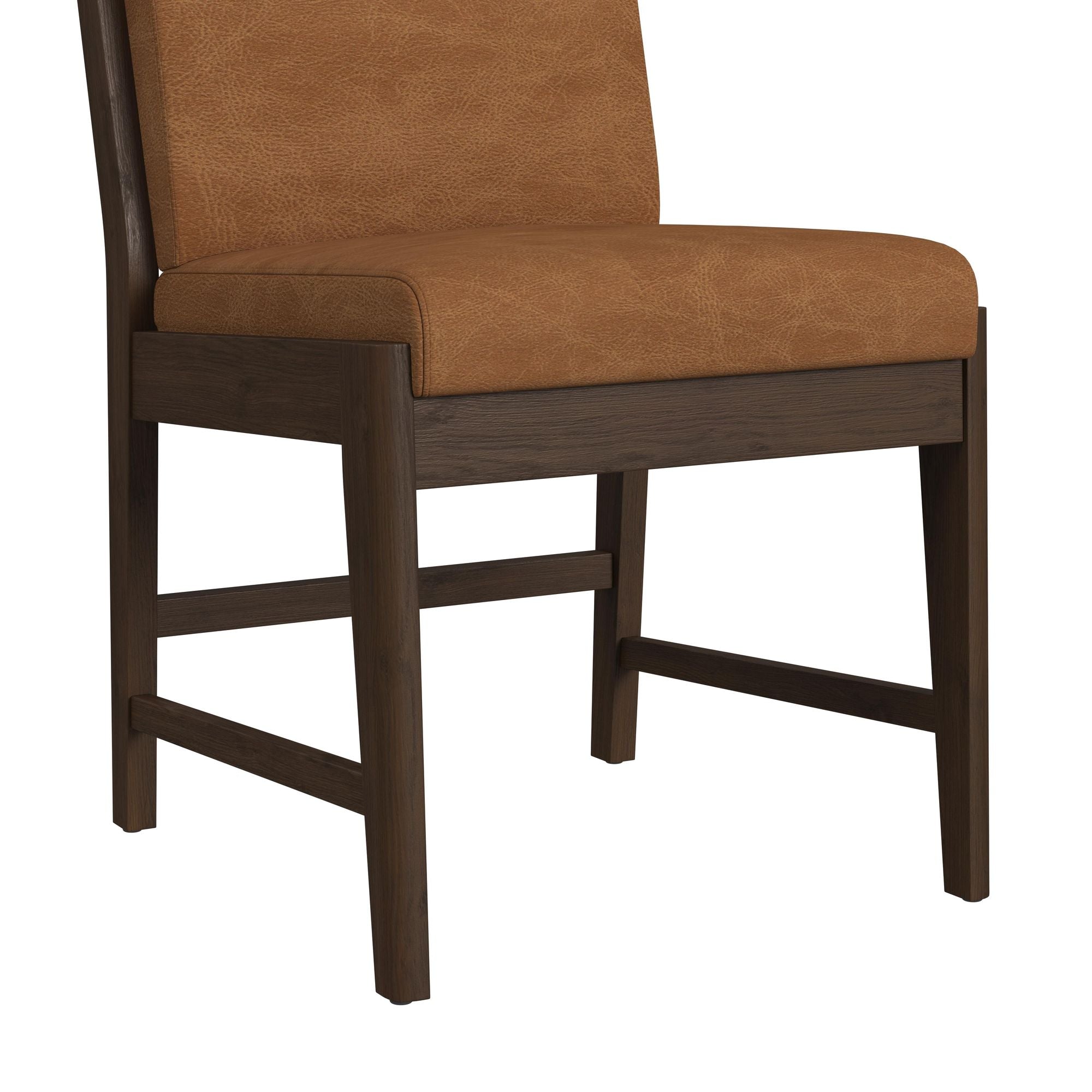 Brisbane Dining Side Chair With Bozeman Brown PU In Brown (2 Per Carton)