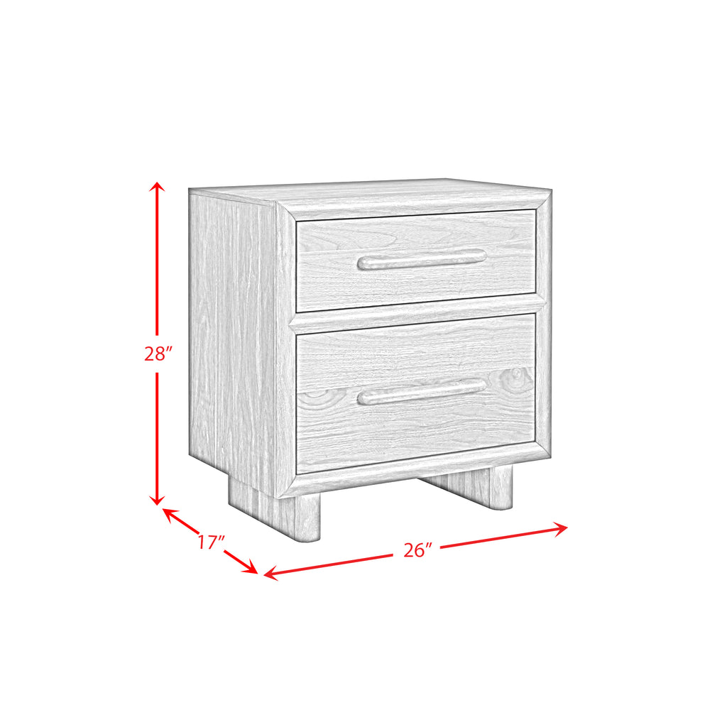 Brisbane Nightstand With Usbc And Led In Brown