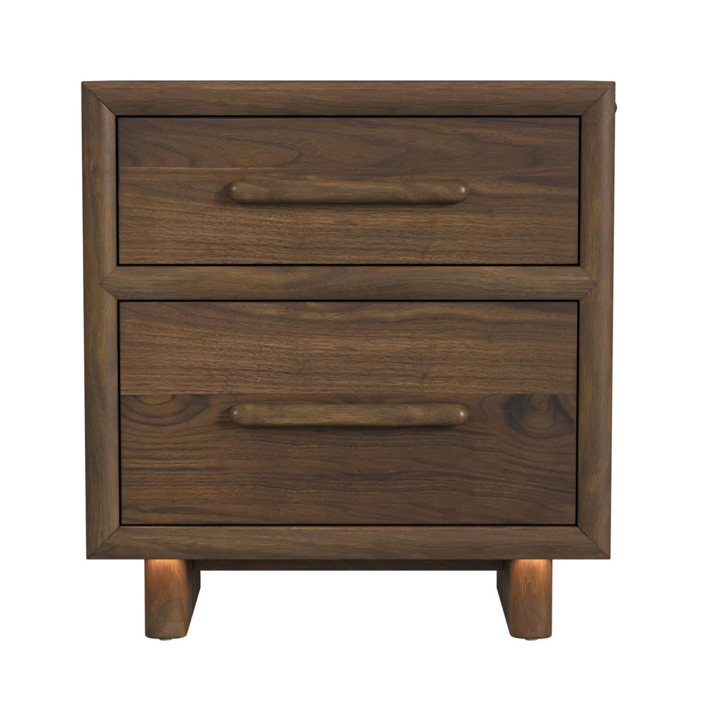 Brisbane Nightstand With Usbc And Led In Brown