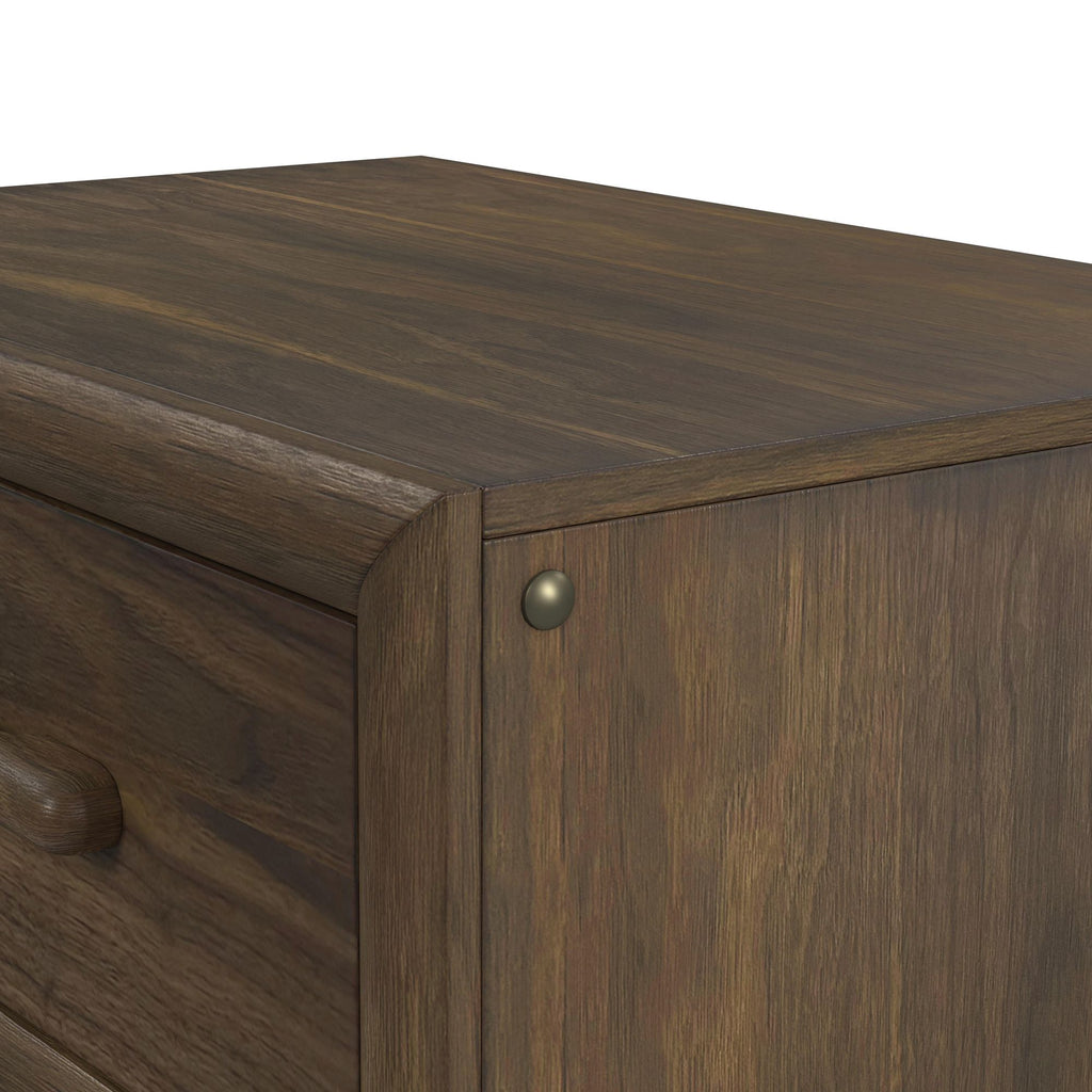 Brisbane Nightstand With Usbc And Led In Brown