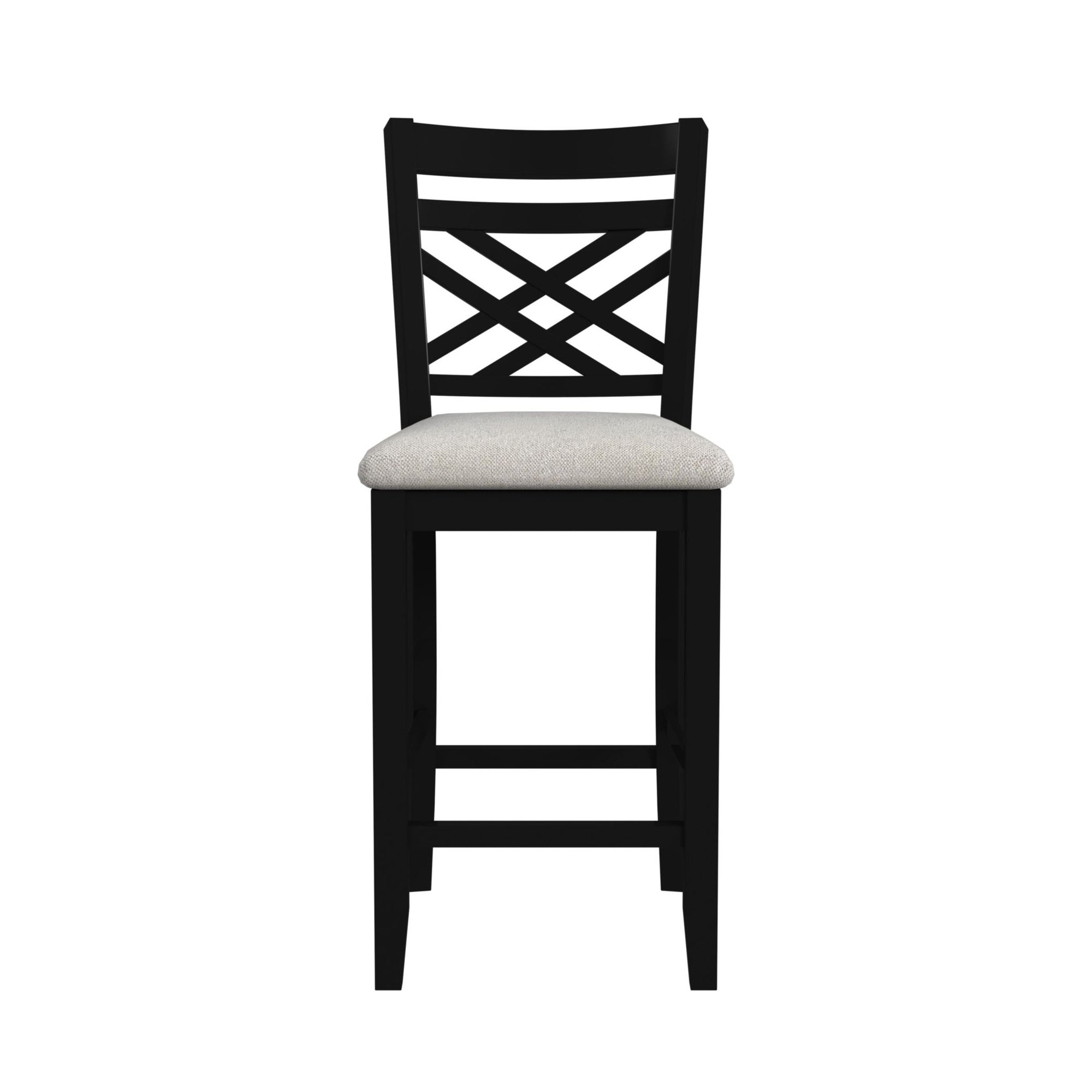 Brooks 5Pc Counter Set With Table And 4 Uph Seat & Wood Back Chairs In Medium Brown & Black