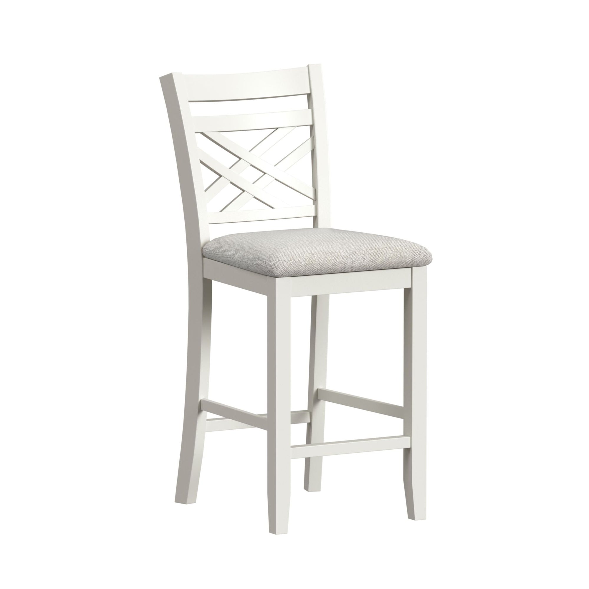 Brooks 5Pc Counter Set With Table And 4 Uph Seat & Wood Back Chairs In Medium Brown & White