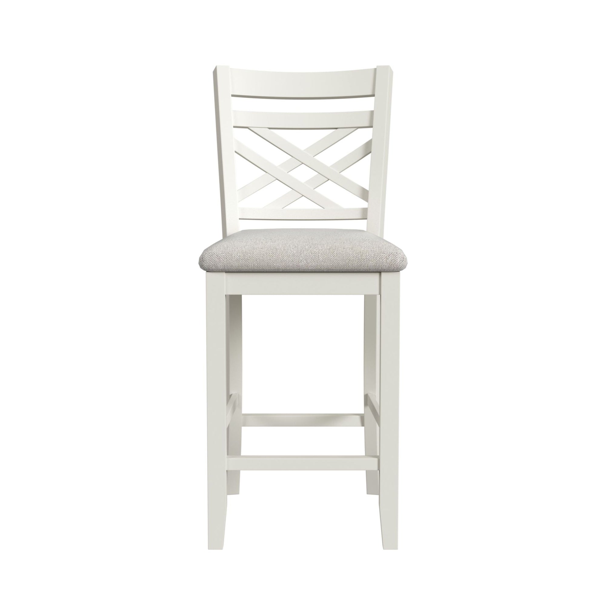 Brooks 5Pc Counter Set With Table And 4 Uph Seat & Wood Back Chairs In Medium Brown & White
