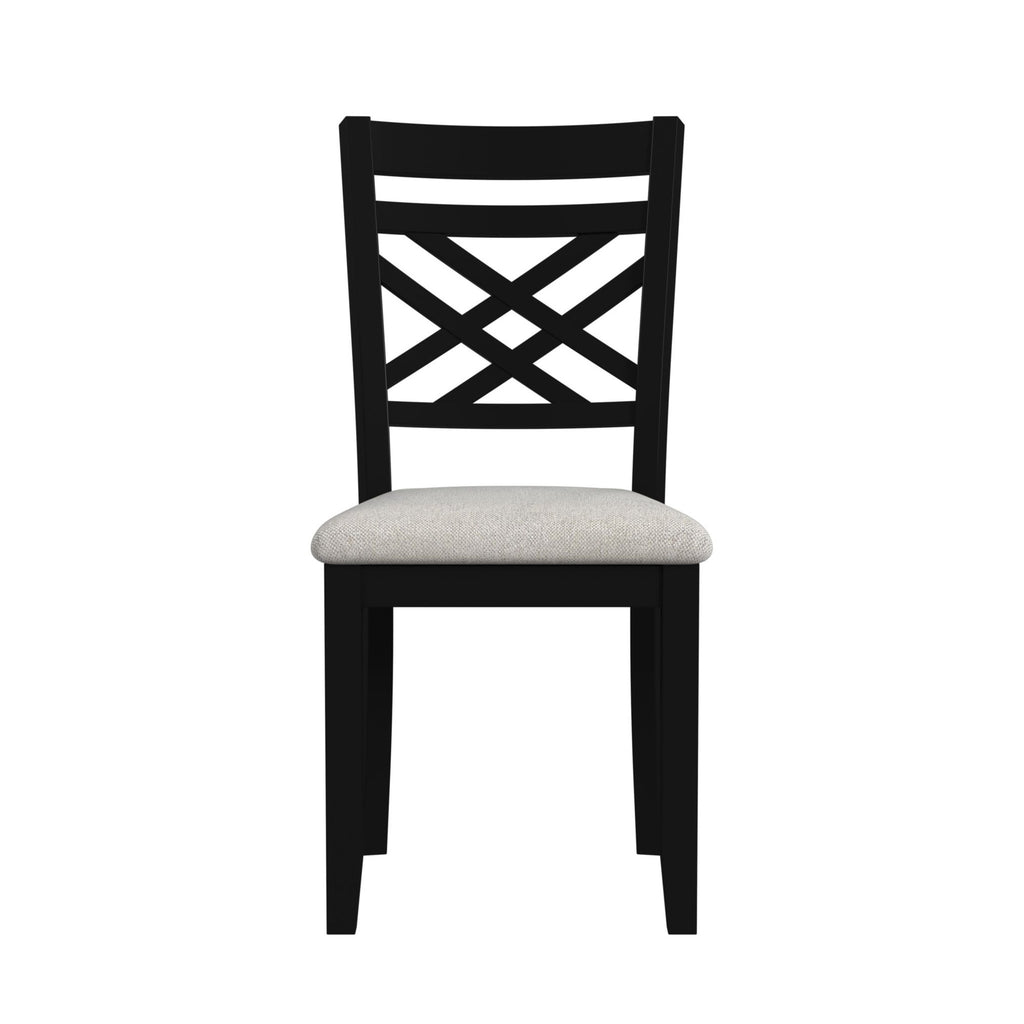 Brooks 6Pc Dining Set With Table, 4 Wood Back And Uph Seat Chairs, And Bench In Medium Brown & Black