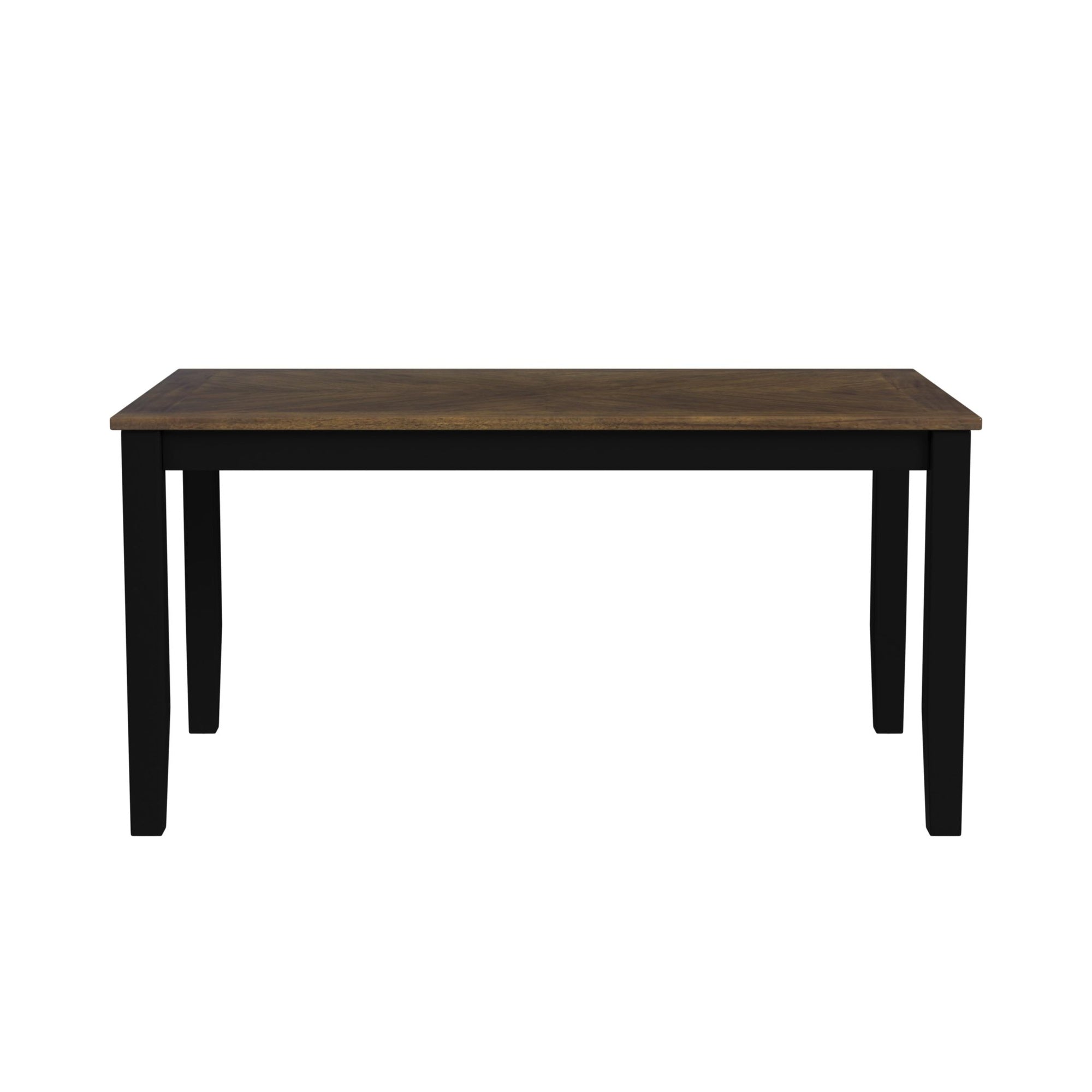 Brooks 6Pc Dining Set With Table, 4 Wood Back And Uph Seat Chairs, And Bench In Medium Brown & Black