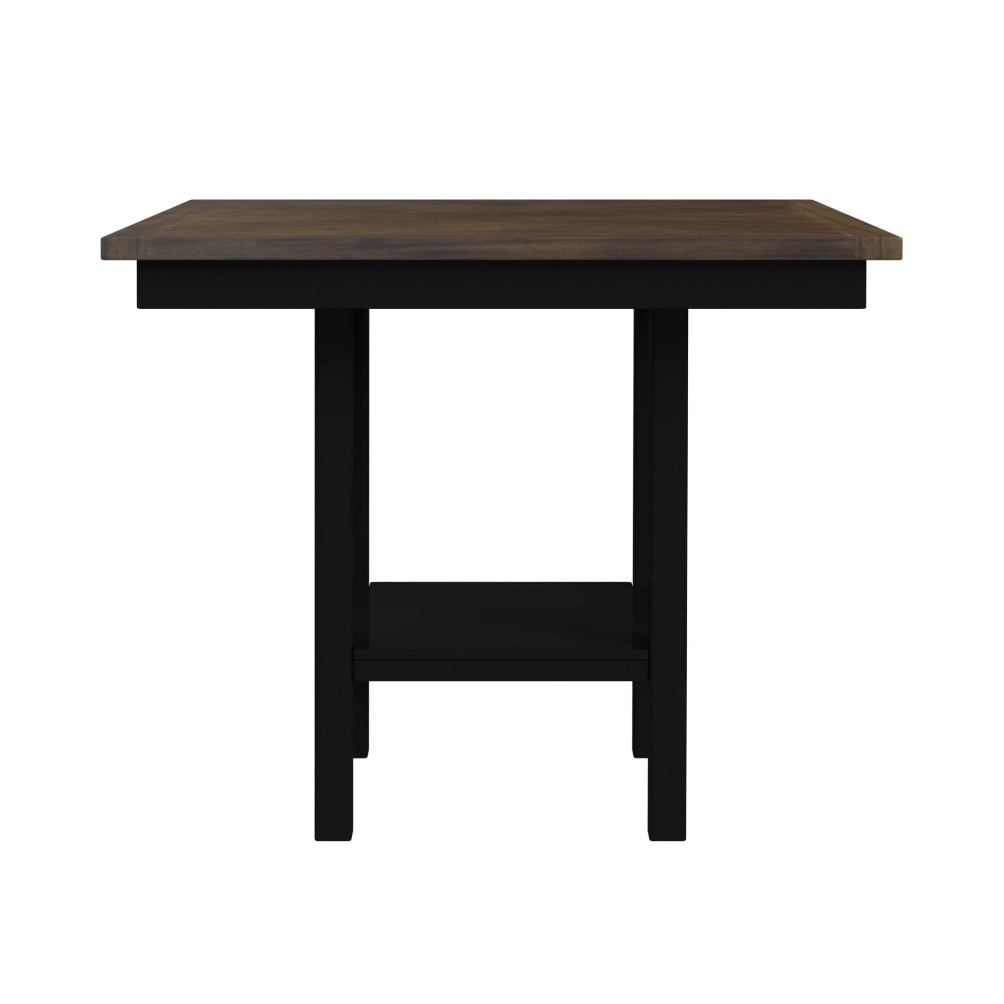 Brooks 5Pc Counter Set With Table And 4 Uph Seat & Wood Back Chairs In Medium Brown & Black