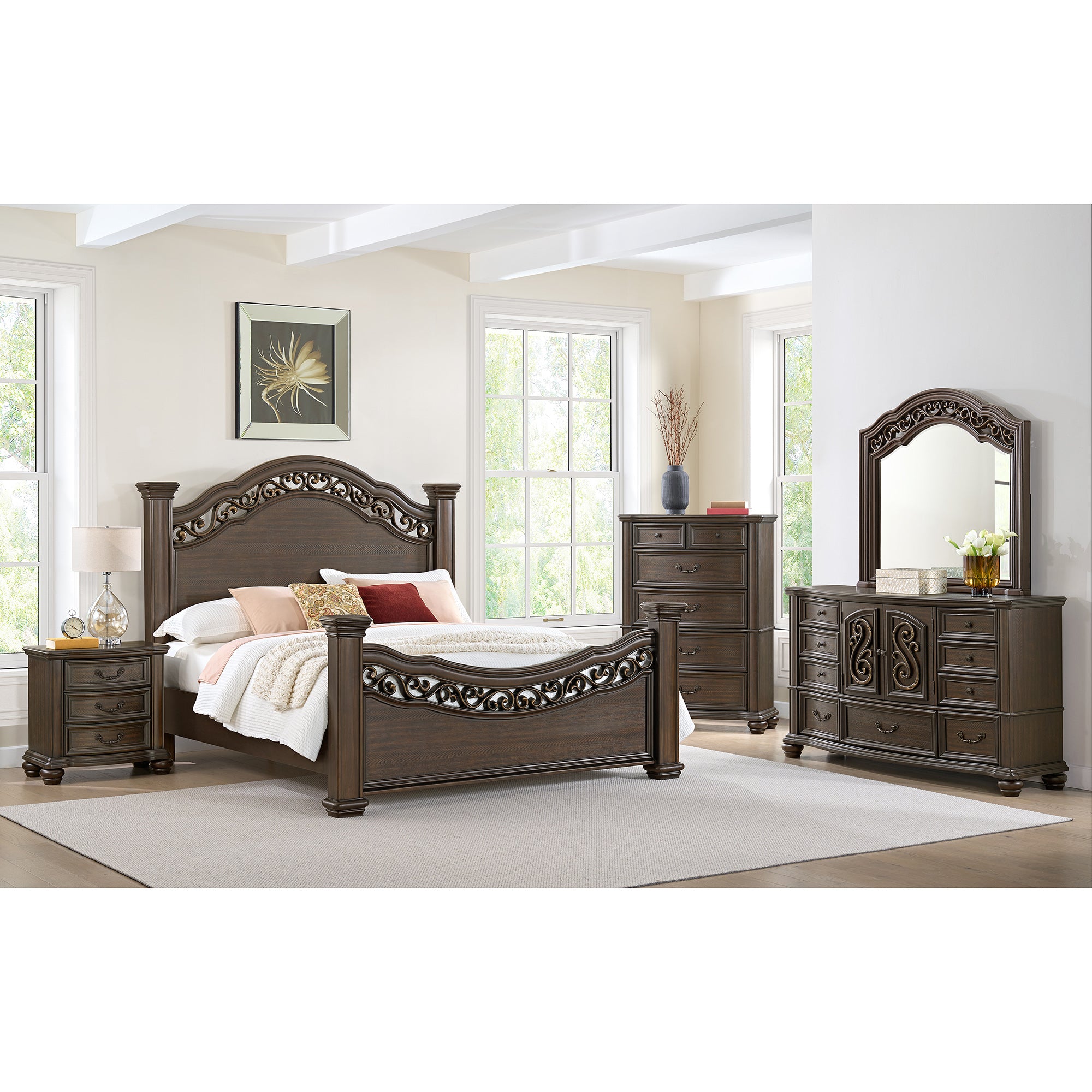 Brunswick 2-Drawer Nightstand With Usb In Mahogany