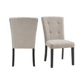 Lexi Tufted Fabric Side Chair In Beige (2 Per Pack)