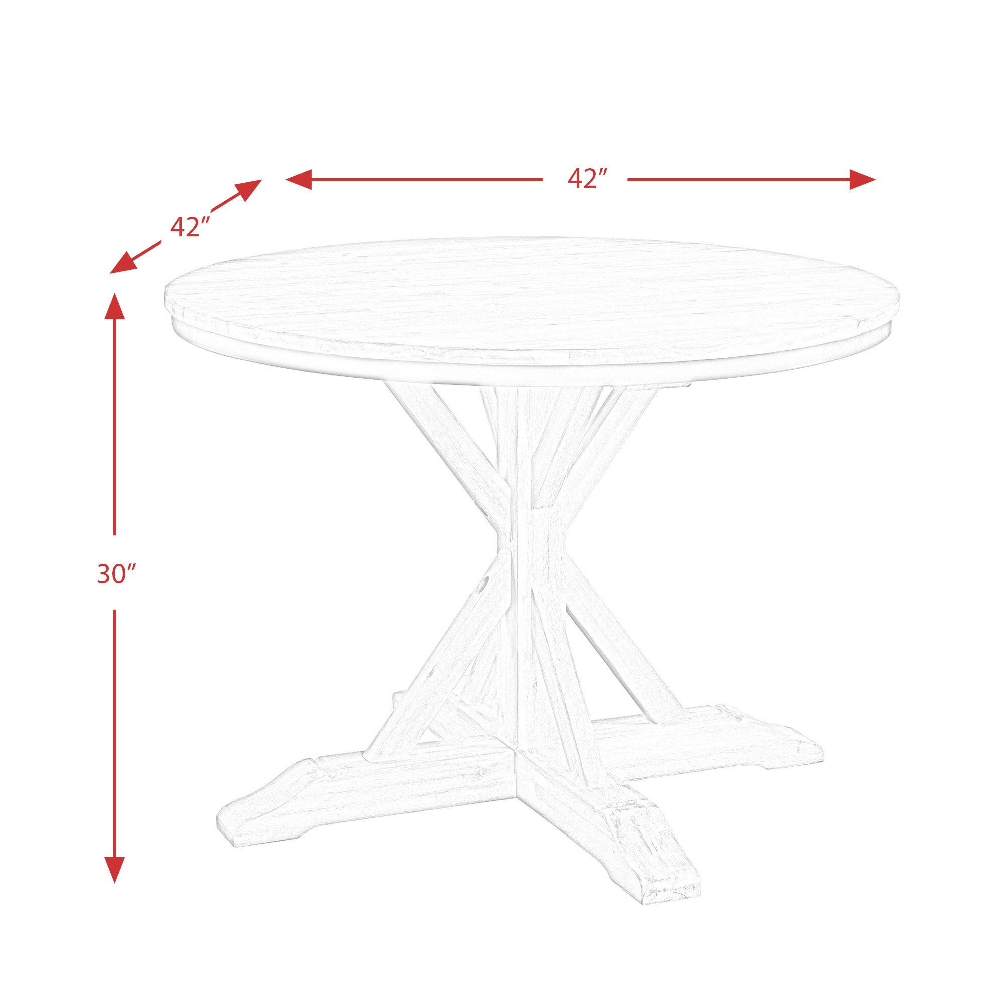 (D680-30) Callista- Round Dining Table- Beach/Natural
