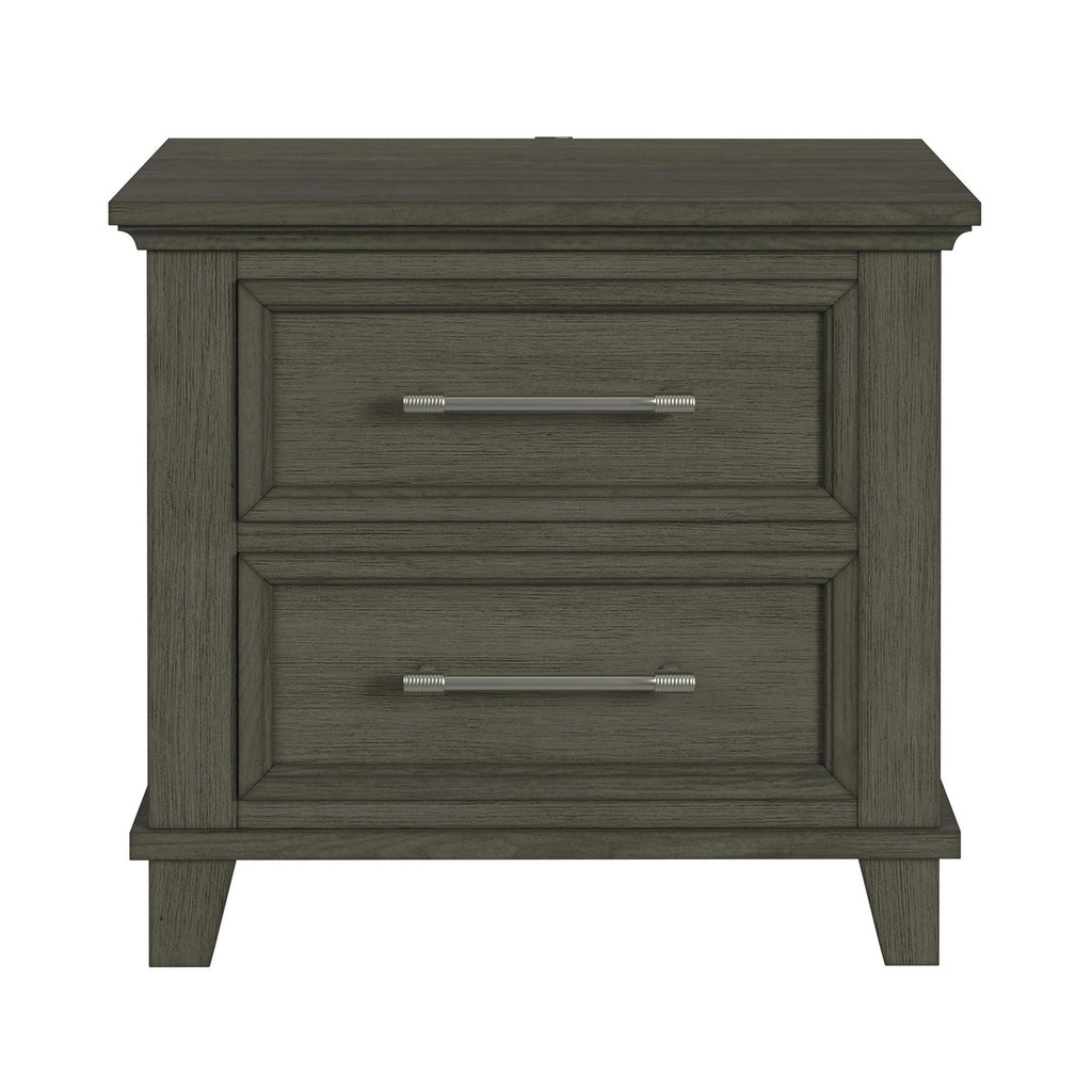 Canterbury 2-Drawer Nightstand With Usb In Grey