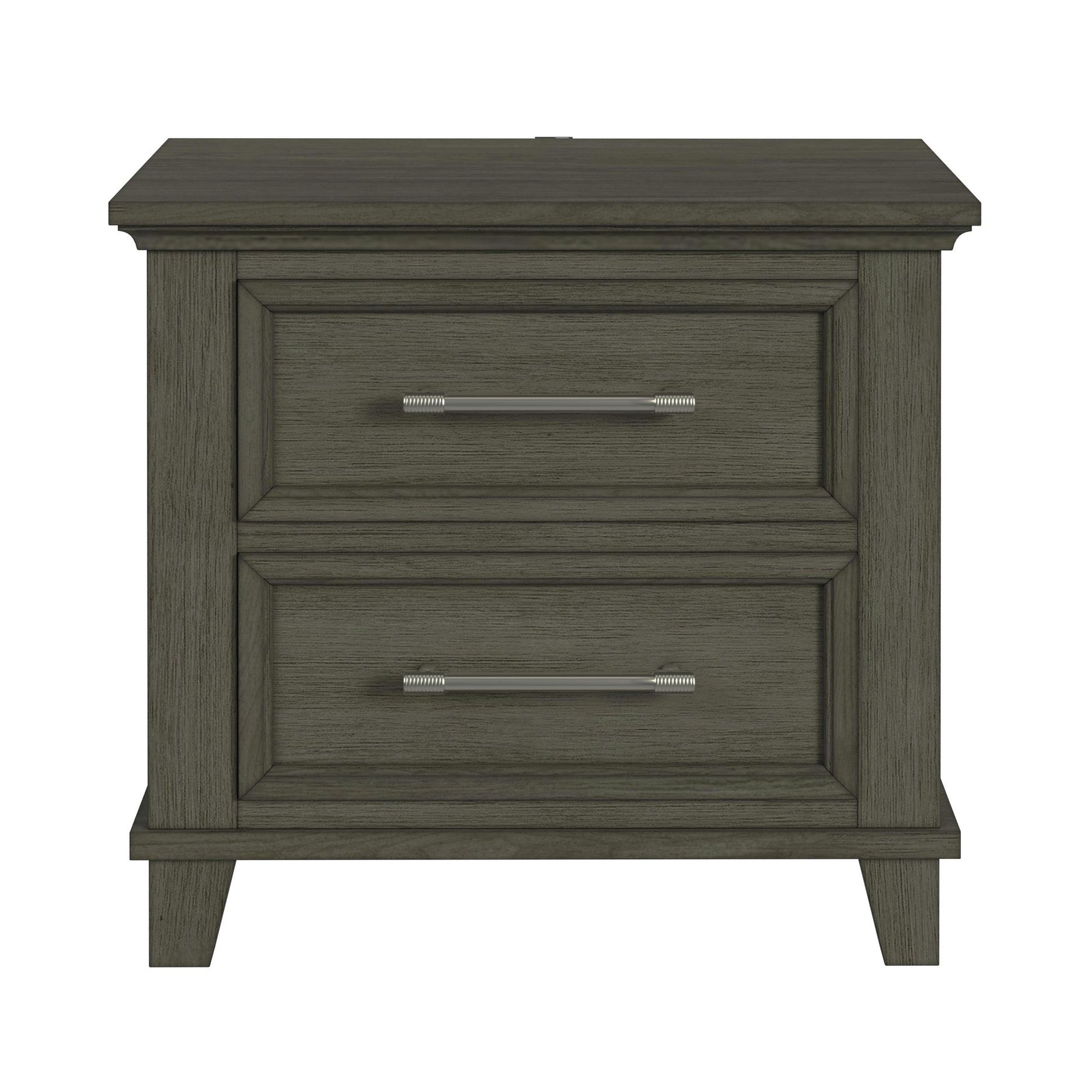 Canterbury 2-Drawer Nightstand With Usb In Grey