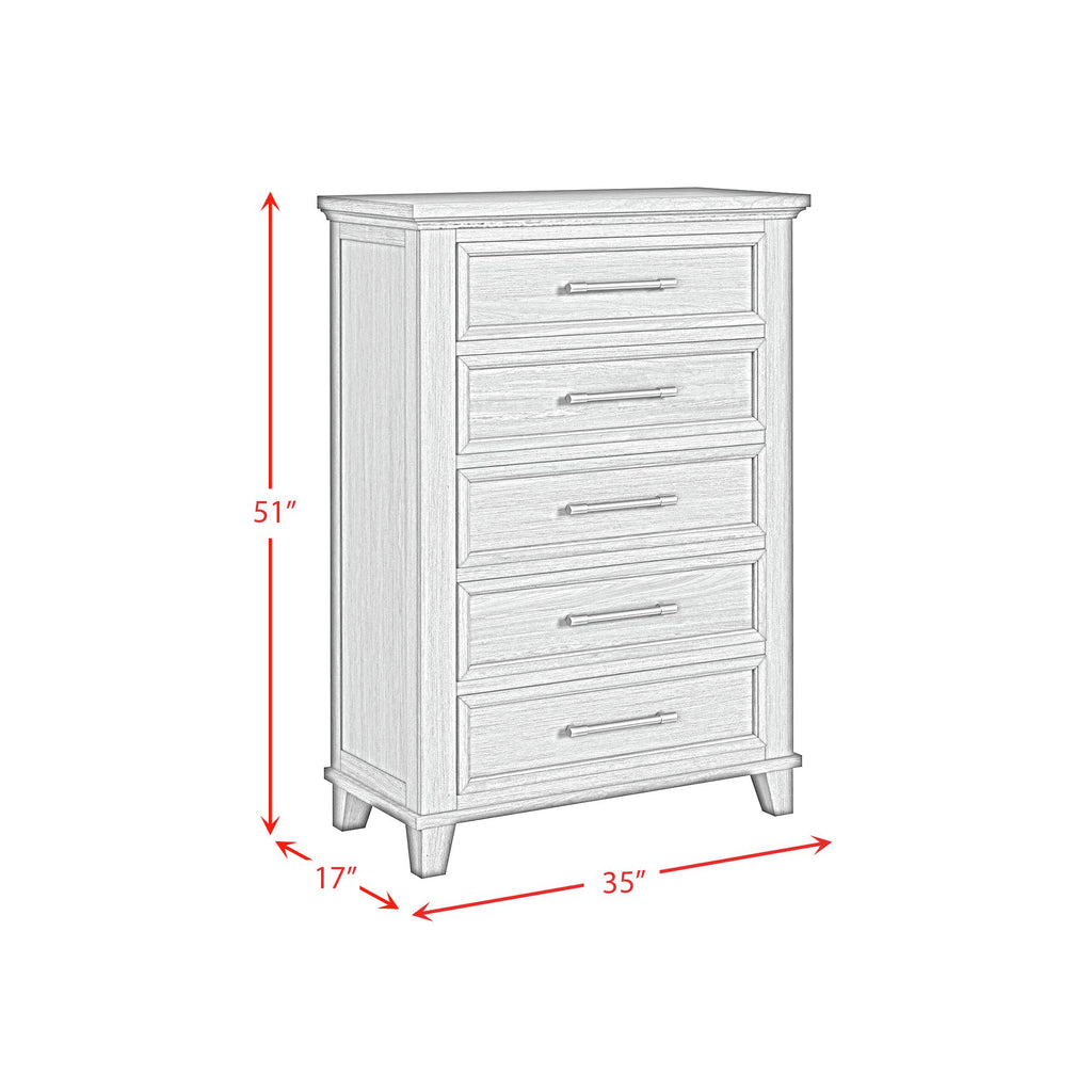 Canterbury 5-Drawer Chest In Ivory