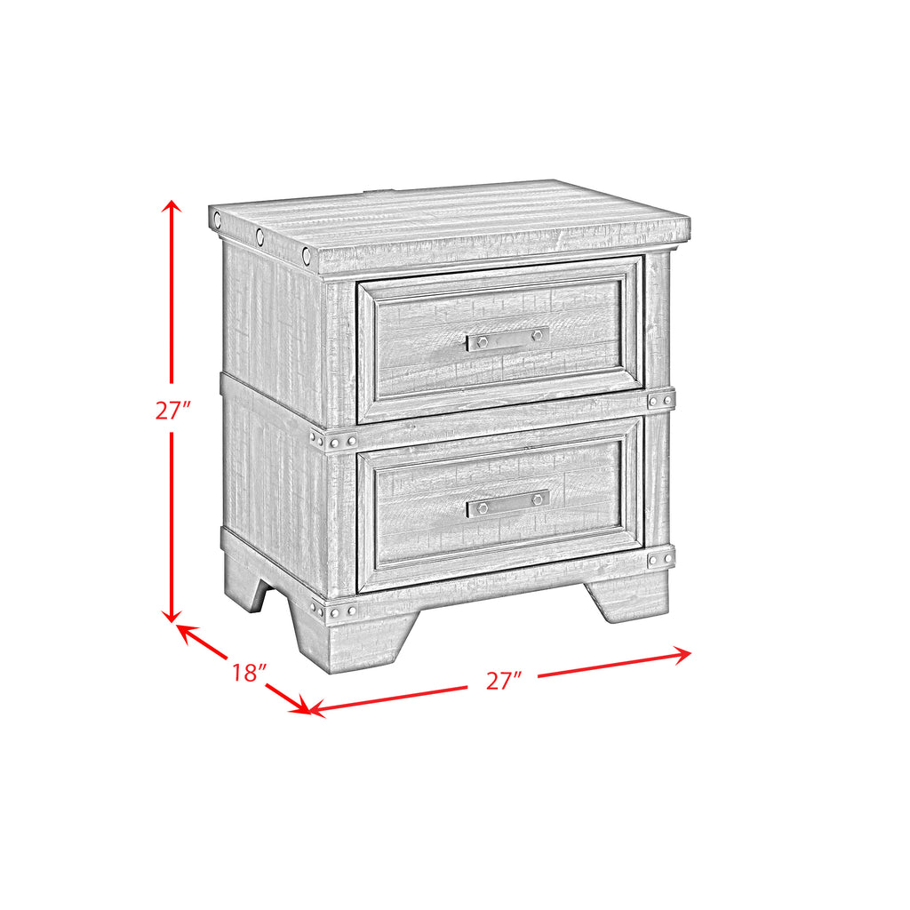 Colorado City 2-Drawer Nightstand With Usb In Charcoal