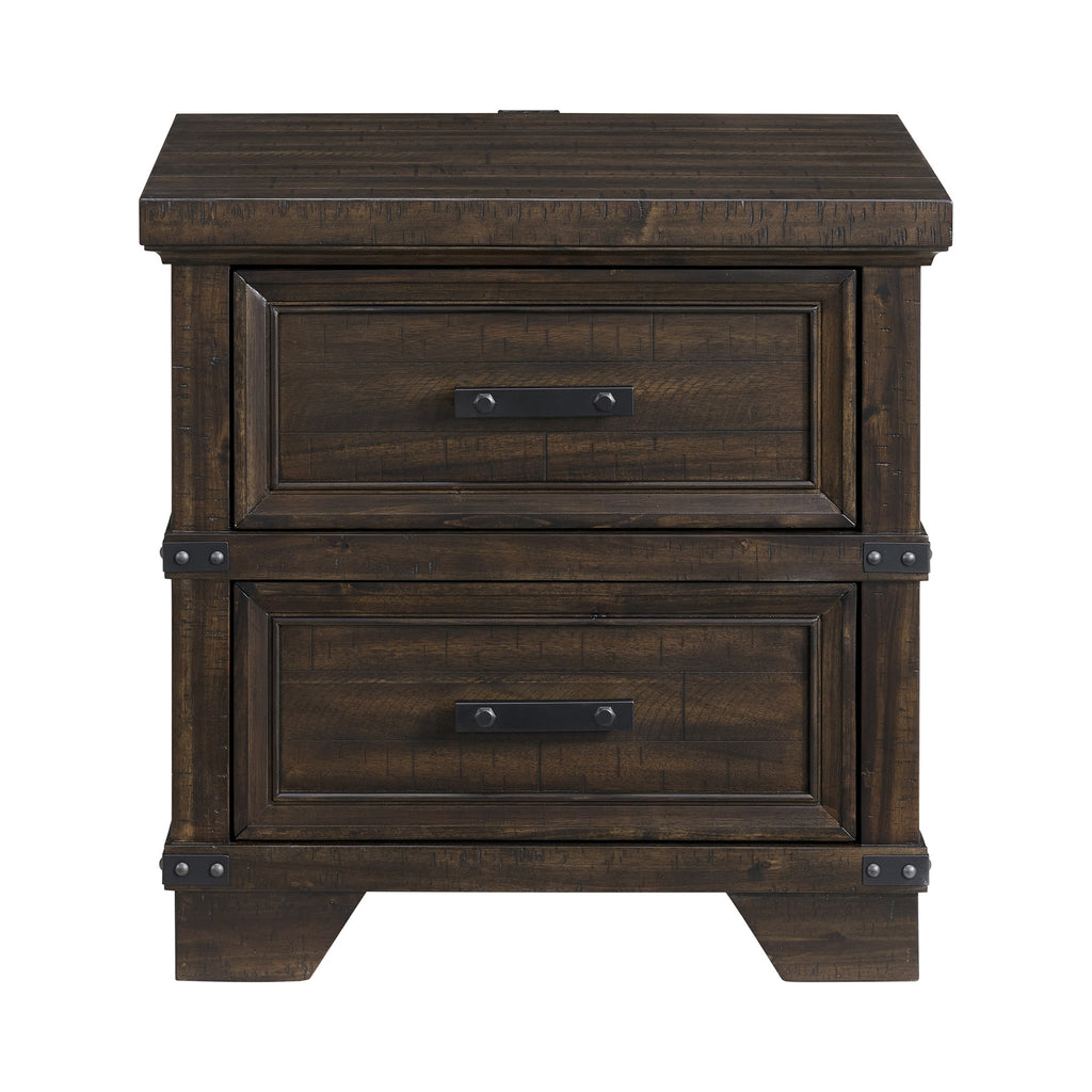 Colorado City 2-Drawer Nightstand With Usb In Charcoal