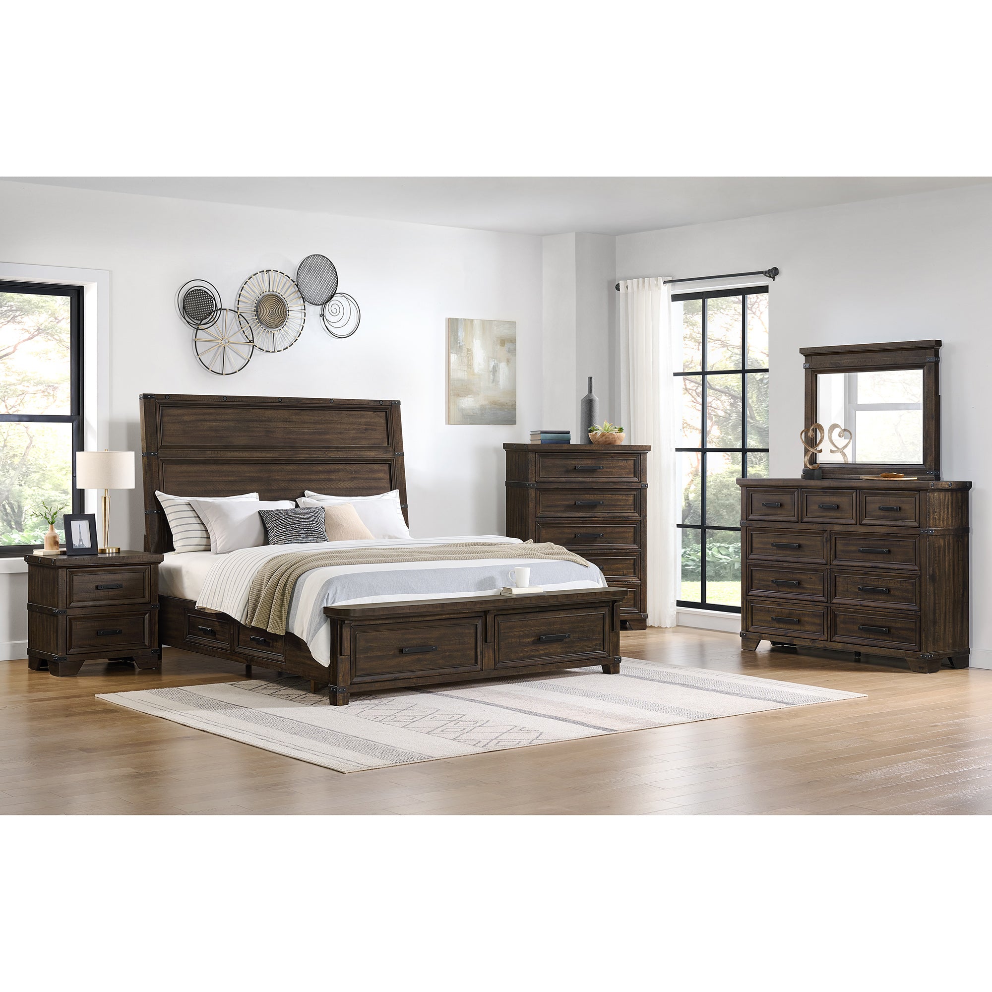 Colorado City 2-Drawer Nightstand With Usb In Charcoal