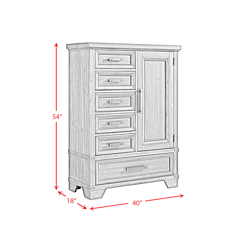 Colorado City 6-Drawer Door Chest In Charcoal