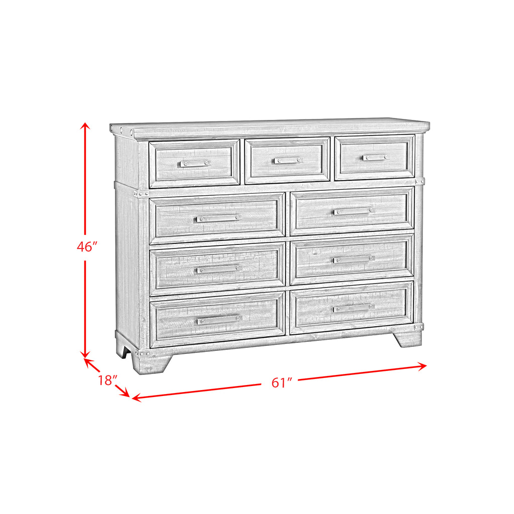 Colorado City 9-Drawer Dresser In Charcoal