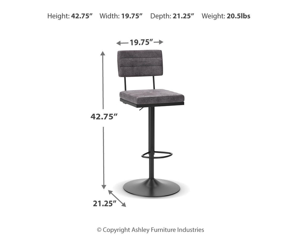 Strumford Bar Height Bar Stool in Gray/Black, alternate view 5