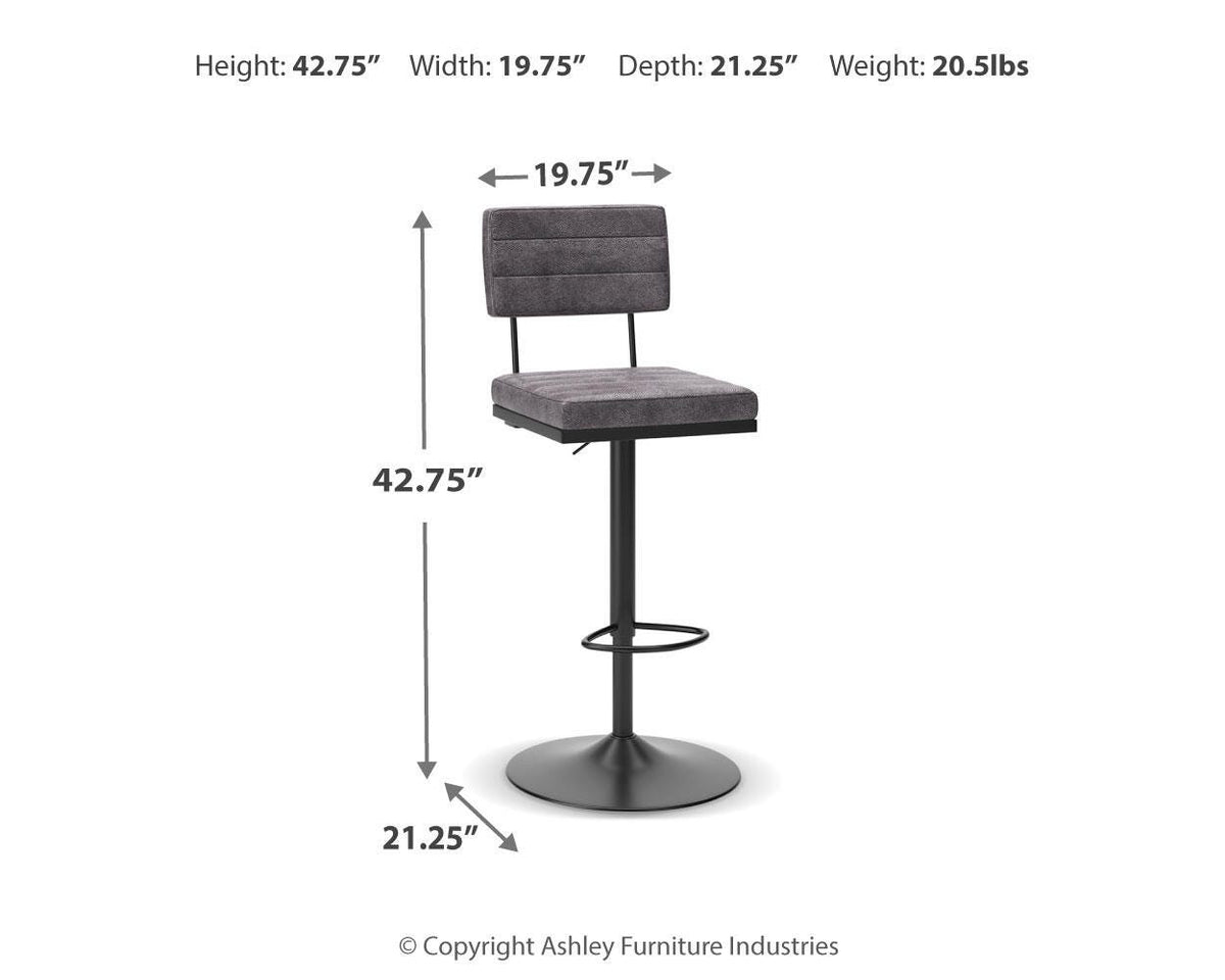 Strumford Bar Height Bar Stool in Gray/Black, alternate view 5