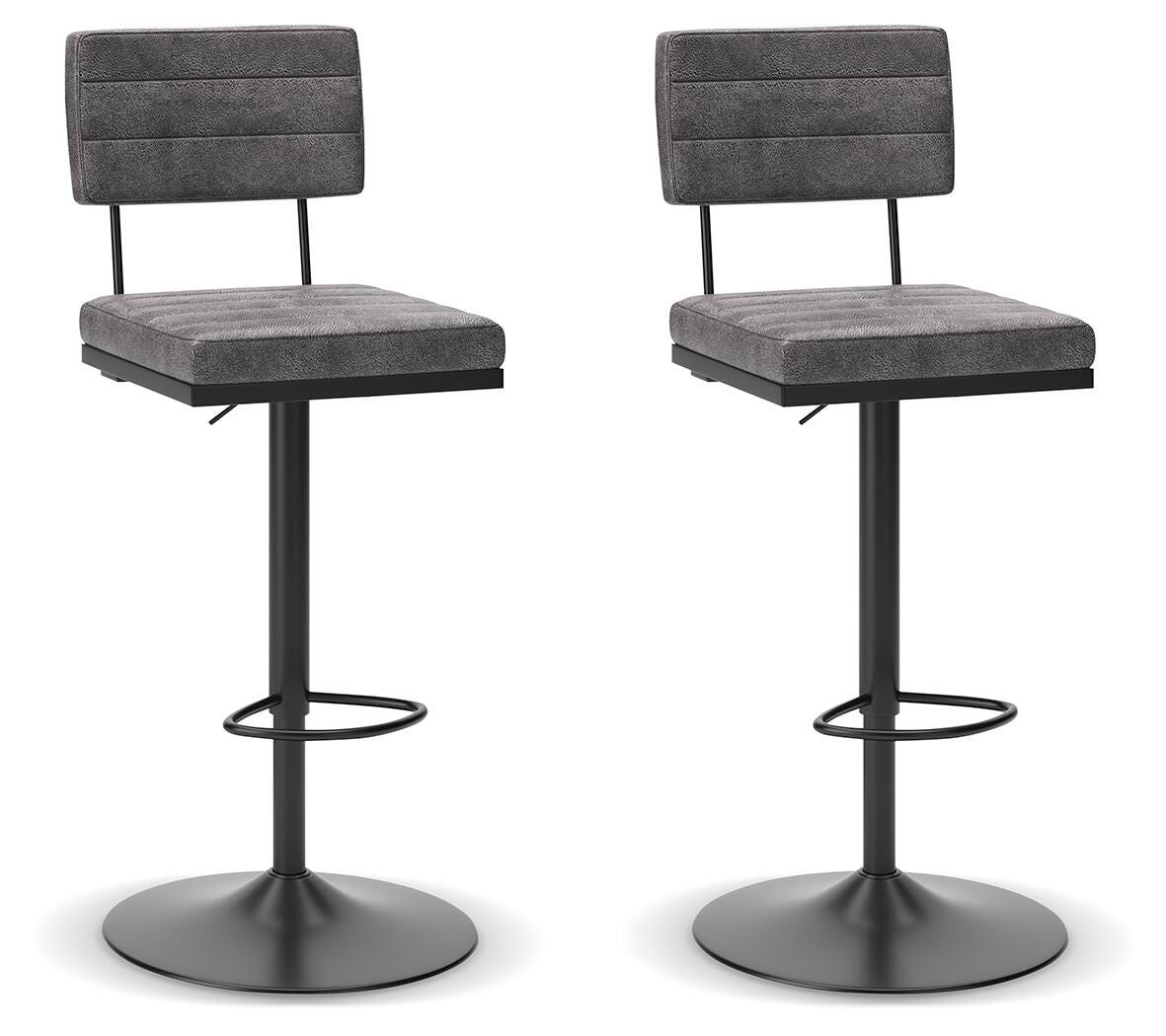 Strumford Bar Height Bar Stool in Gray/Black, angle view