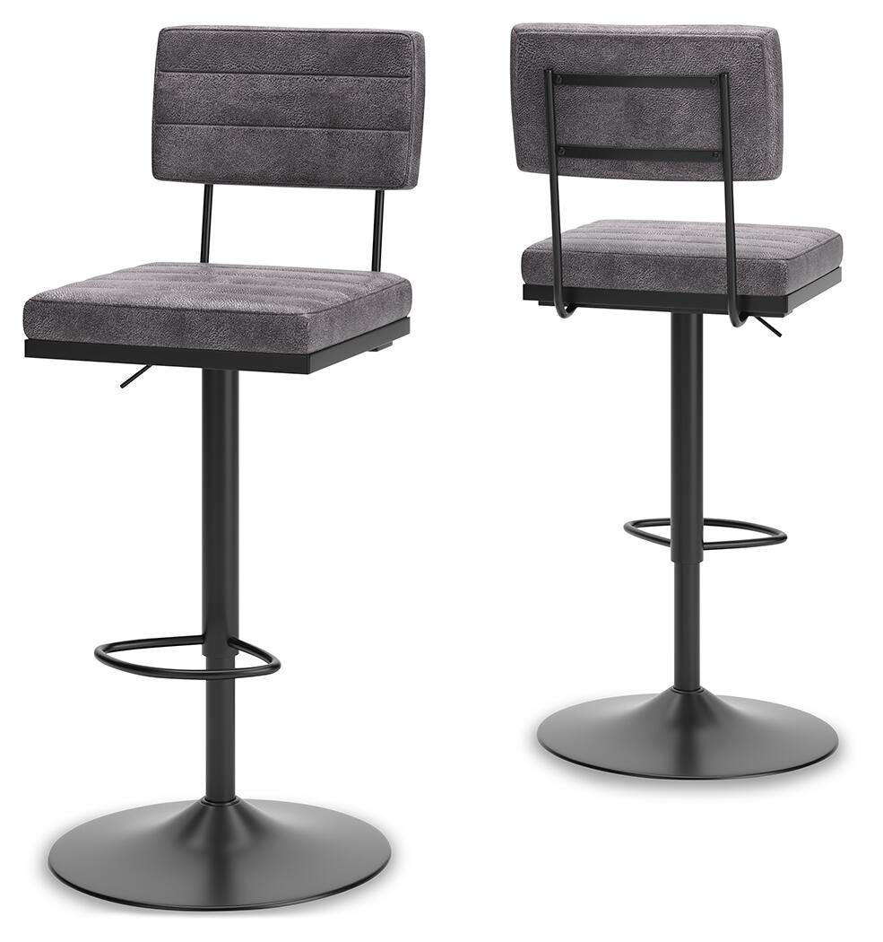 Strumford Bar Height Bar Stool in Gray/Black, alternate view 2