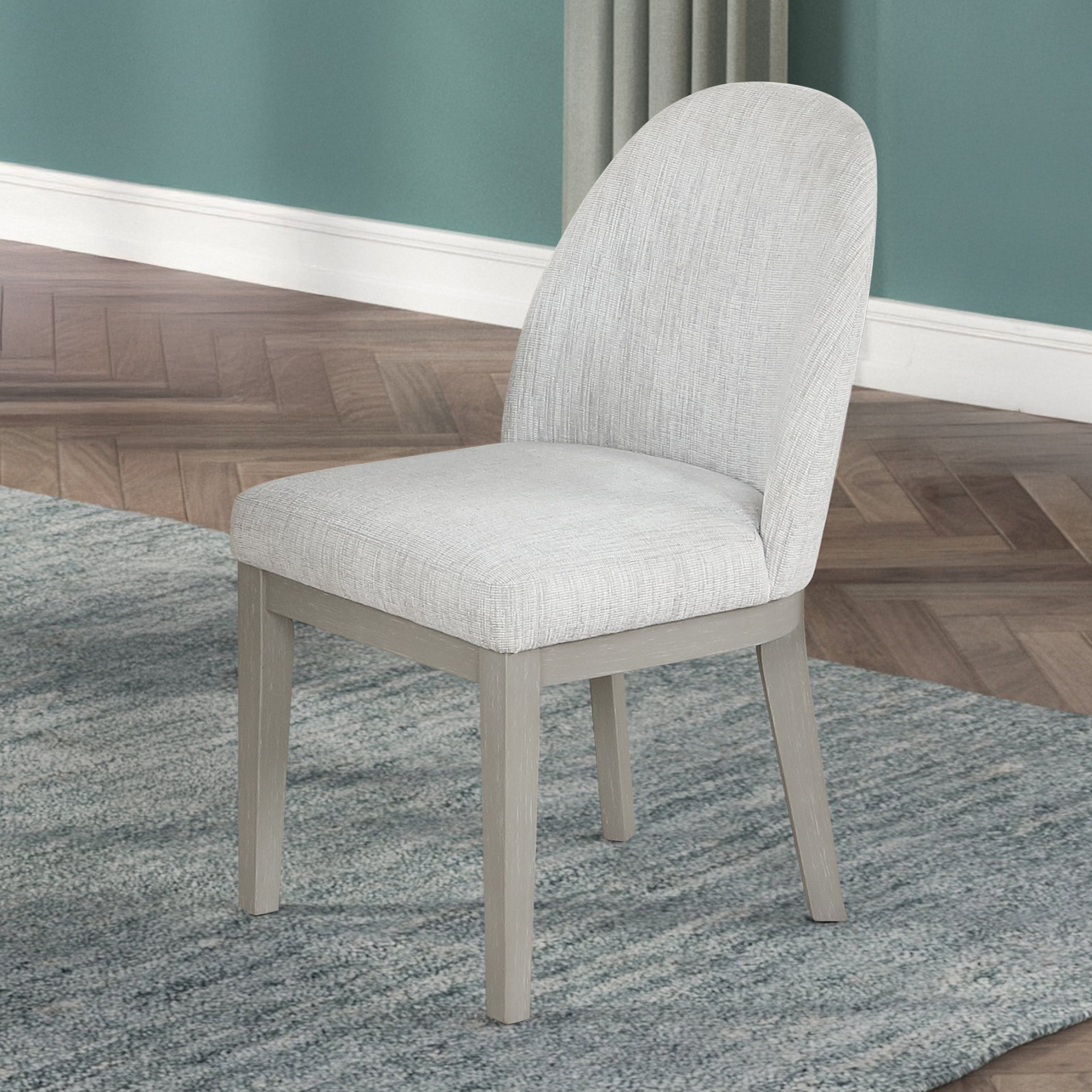 Essence Upholstered Curved Back Chair-Gray