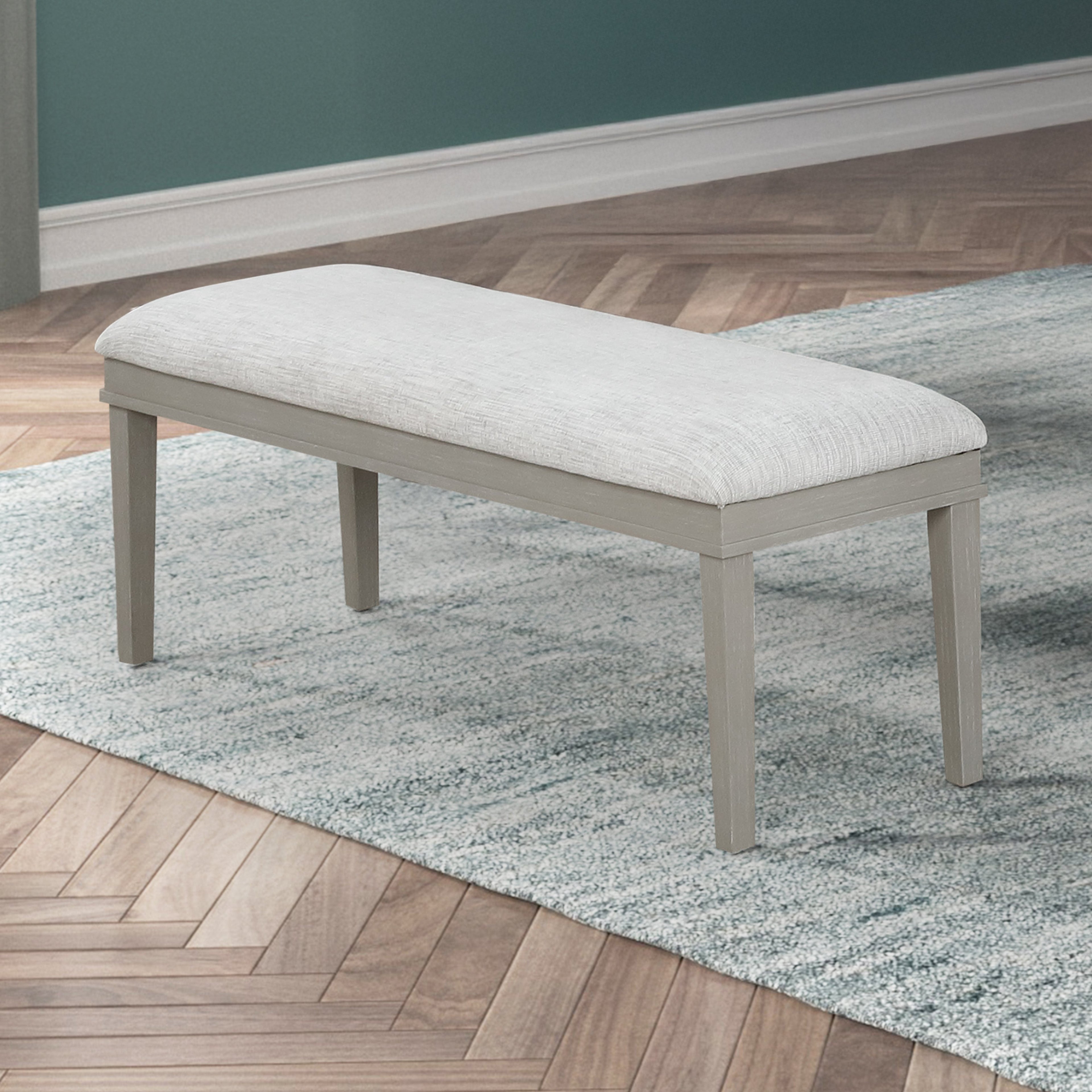 Essence Dining Bench w/Natural Cushion-Gray