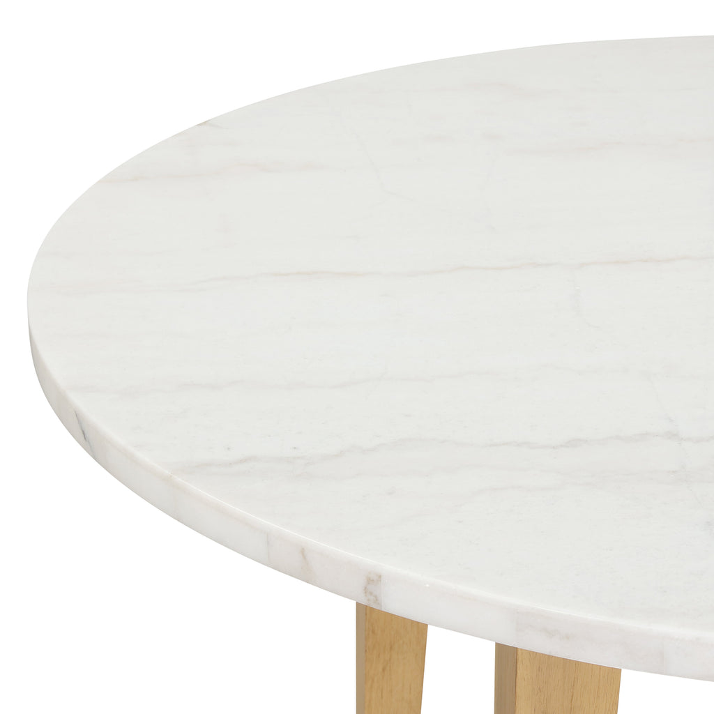 Essence 54" Round Dining Table w/Marble Top-Natural
