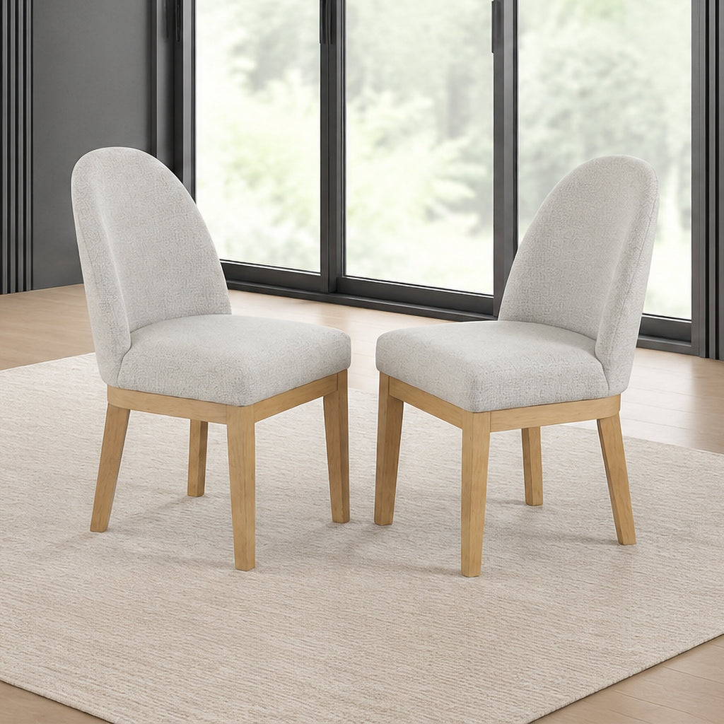 Essence Upholstered Curved Back Chair-Natural