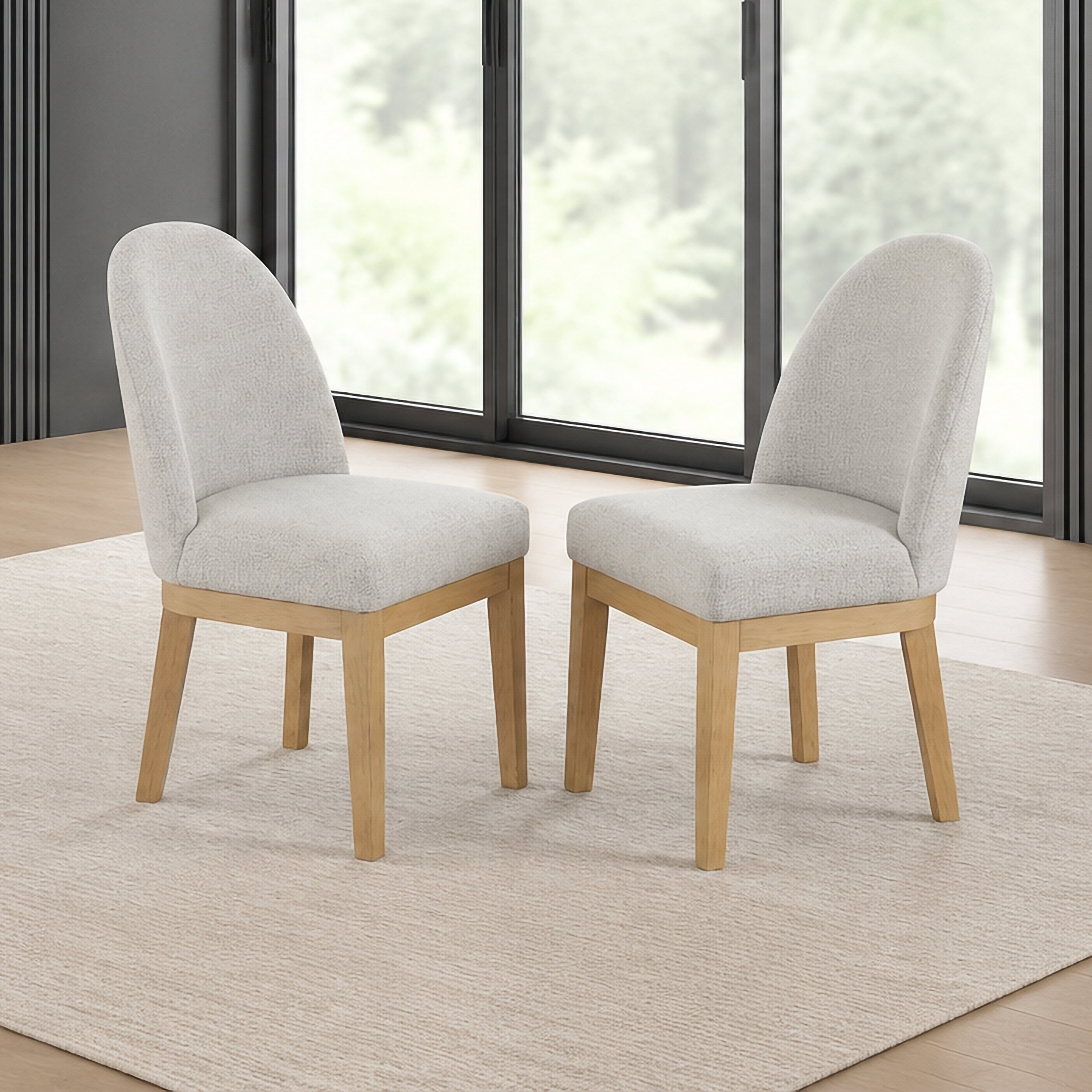 Essence Upholstered Curved Back Chair-Natural