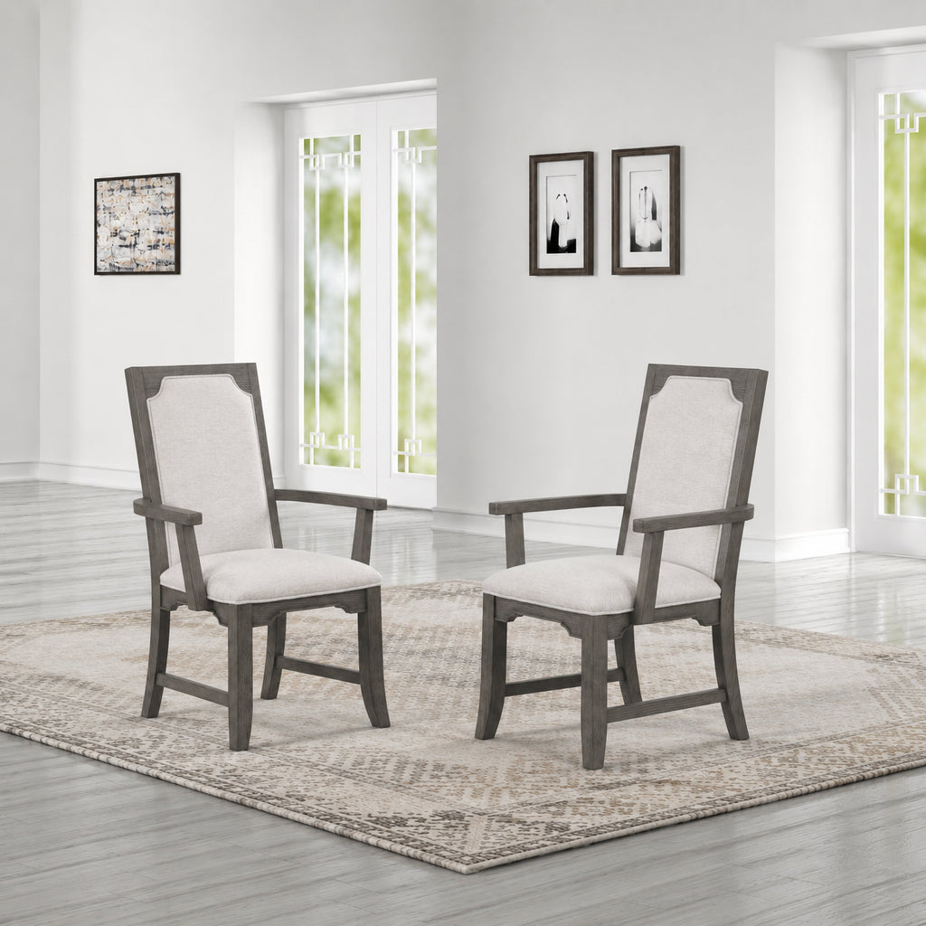Lisbon Dining Arm Chair (2 Per Carton)-Gray