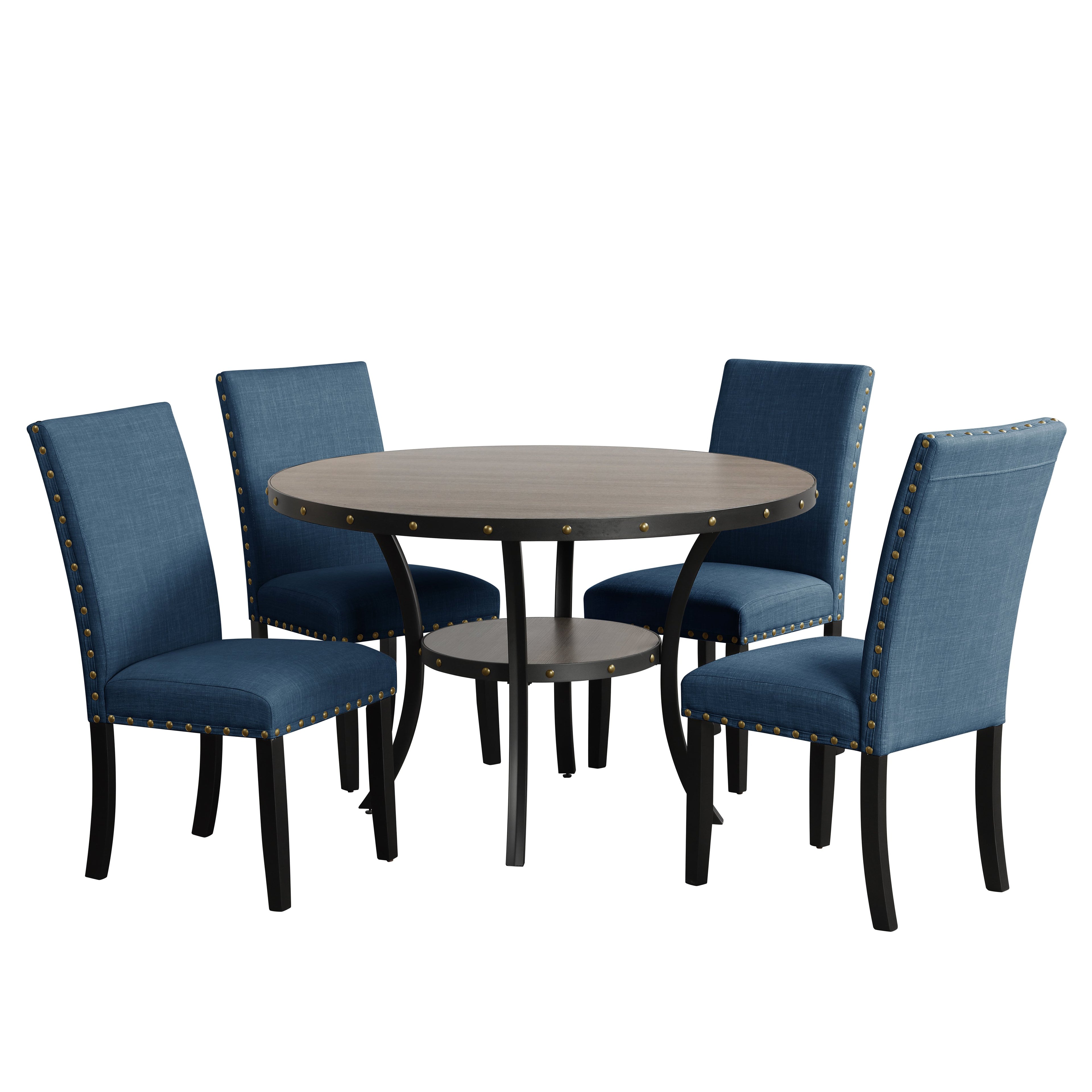 Crispin 48" Round Dining Table-Gray
