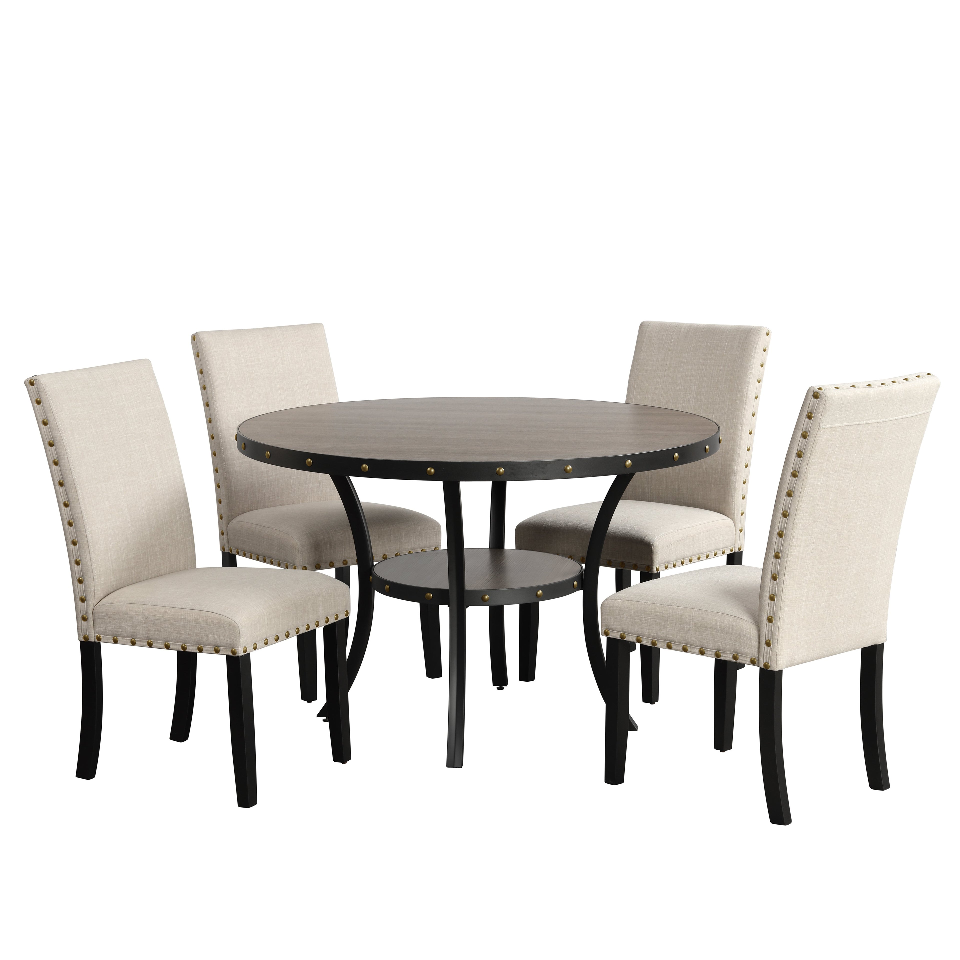 Crispin 48" Round Dining Table-Gray
