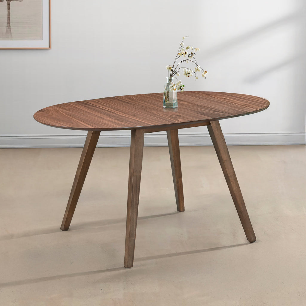 Oscar Oval Drop Leaf Dining Table-Walnut