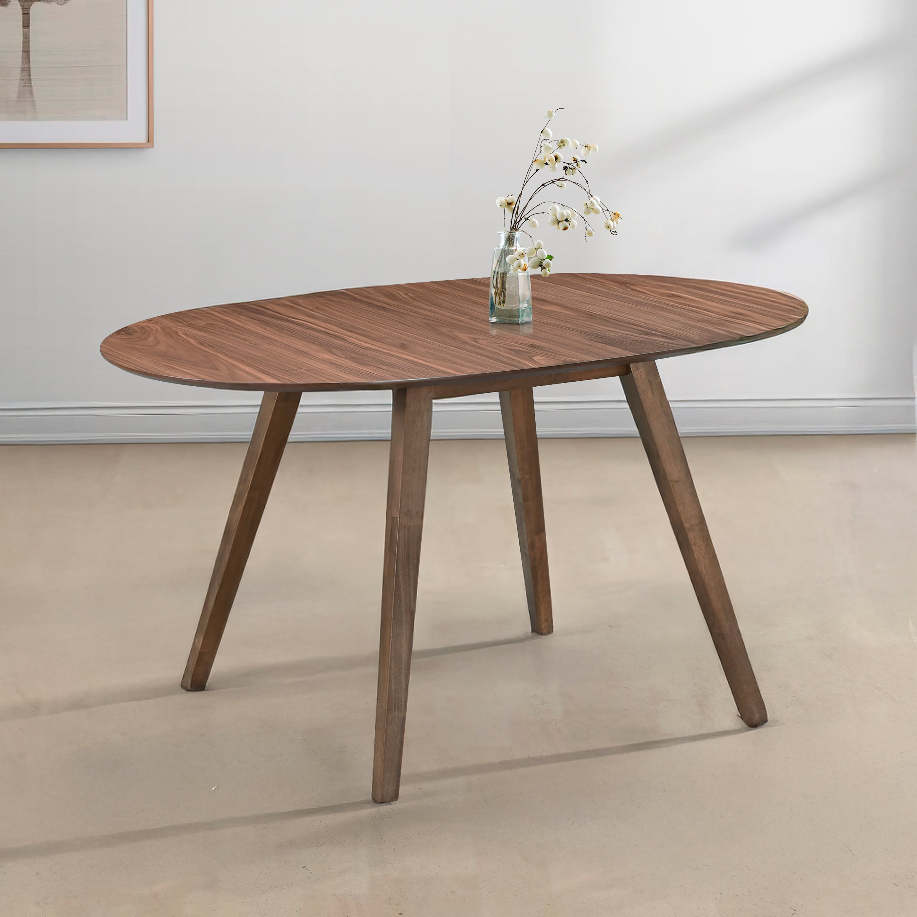 Oscar Oval Drop Leaf Dining Table-Walnut