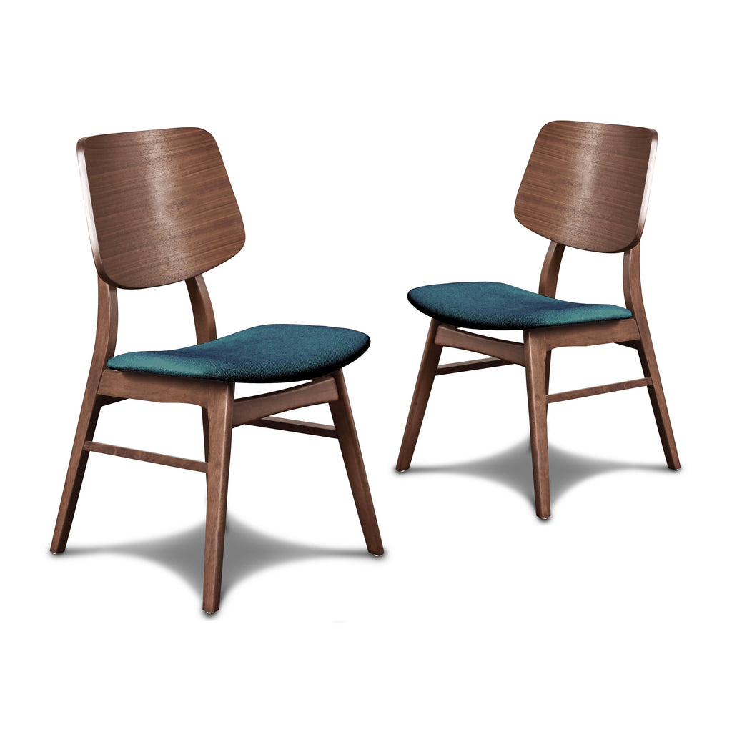 Oscar Chair With Teal Cushion-Walnut