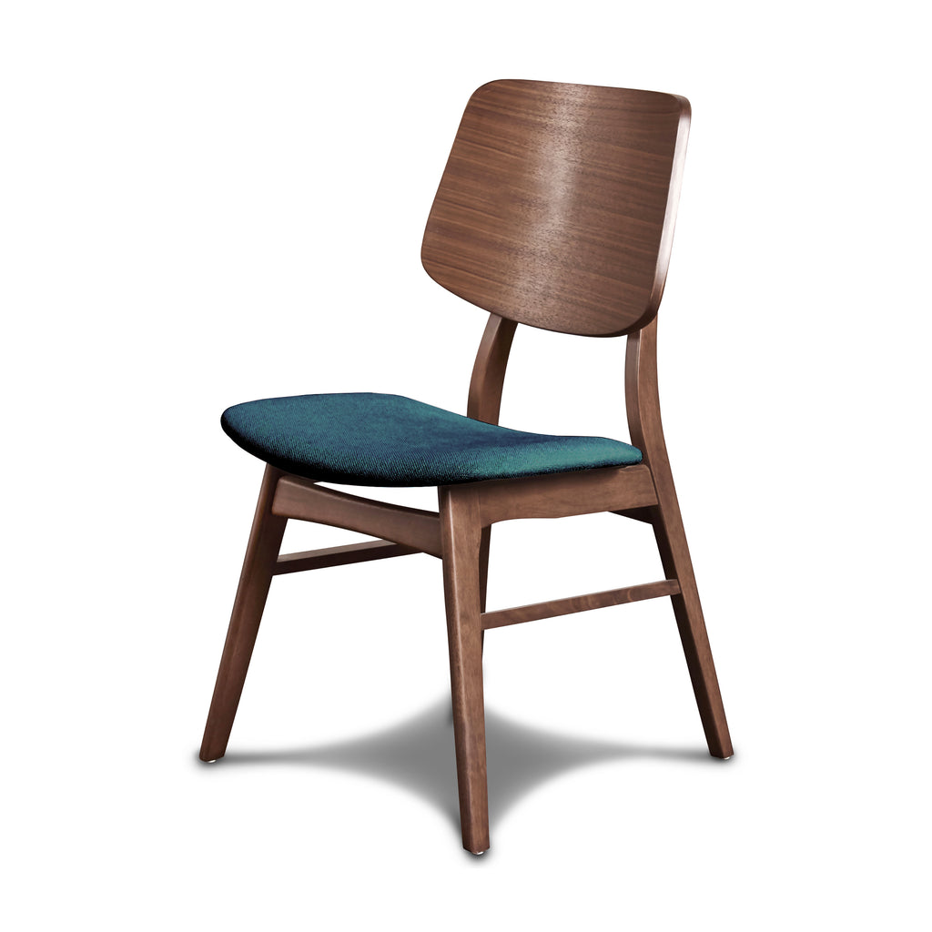 Oscar Chair With Teal Cushion-Walnut