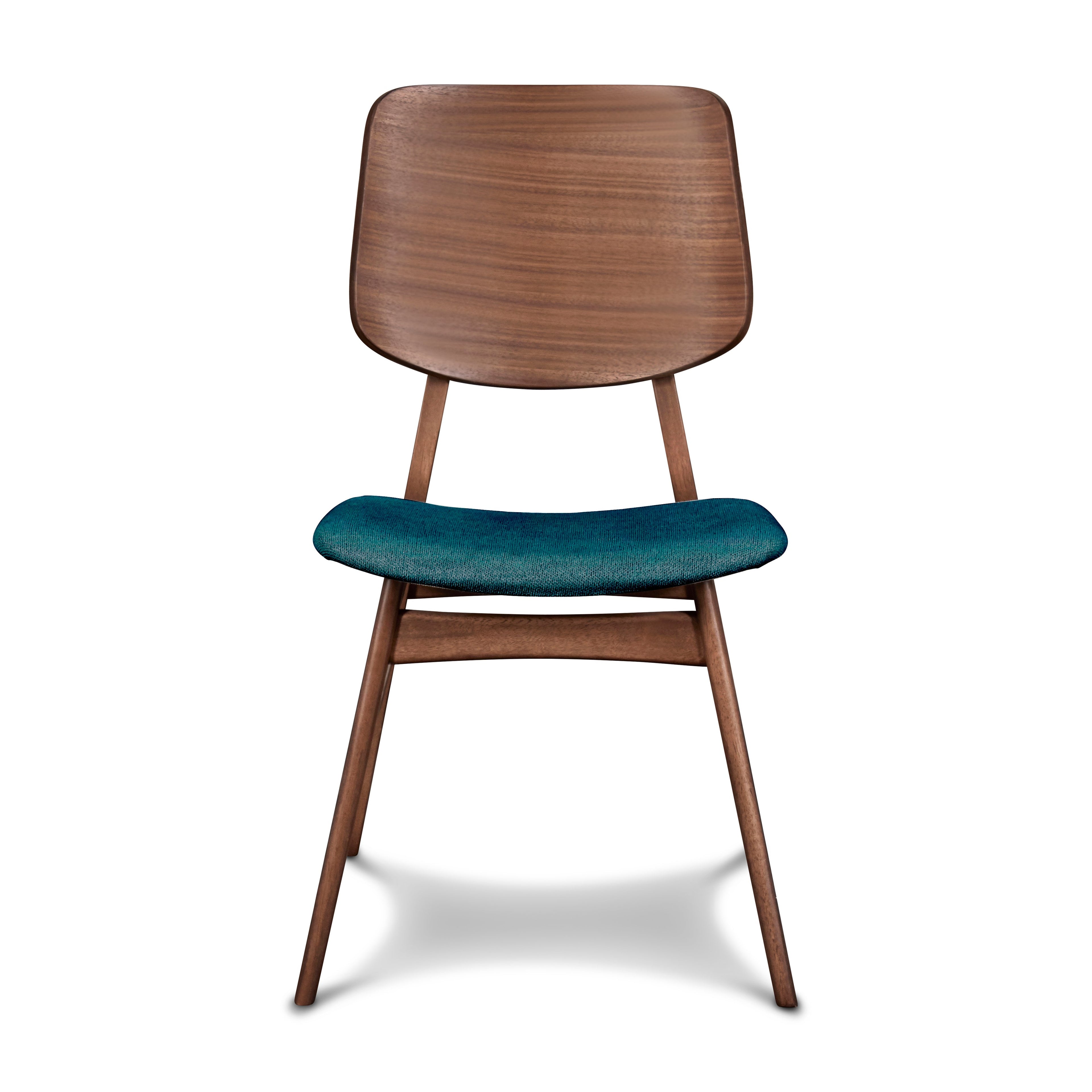 Oscar Chair With Teal Cushion-Walnut