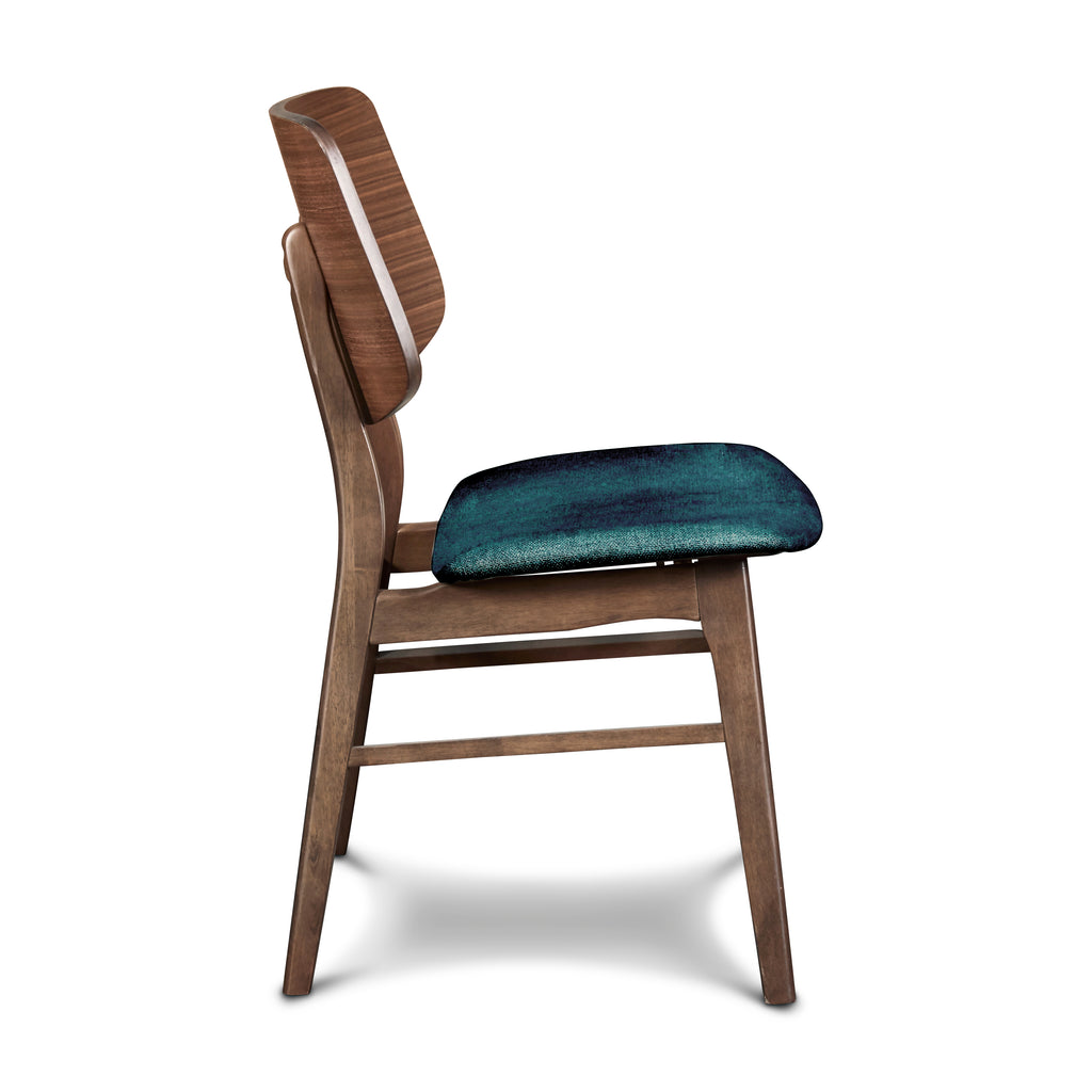 Oscar Chair With Teal Cushion-Walnut