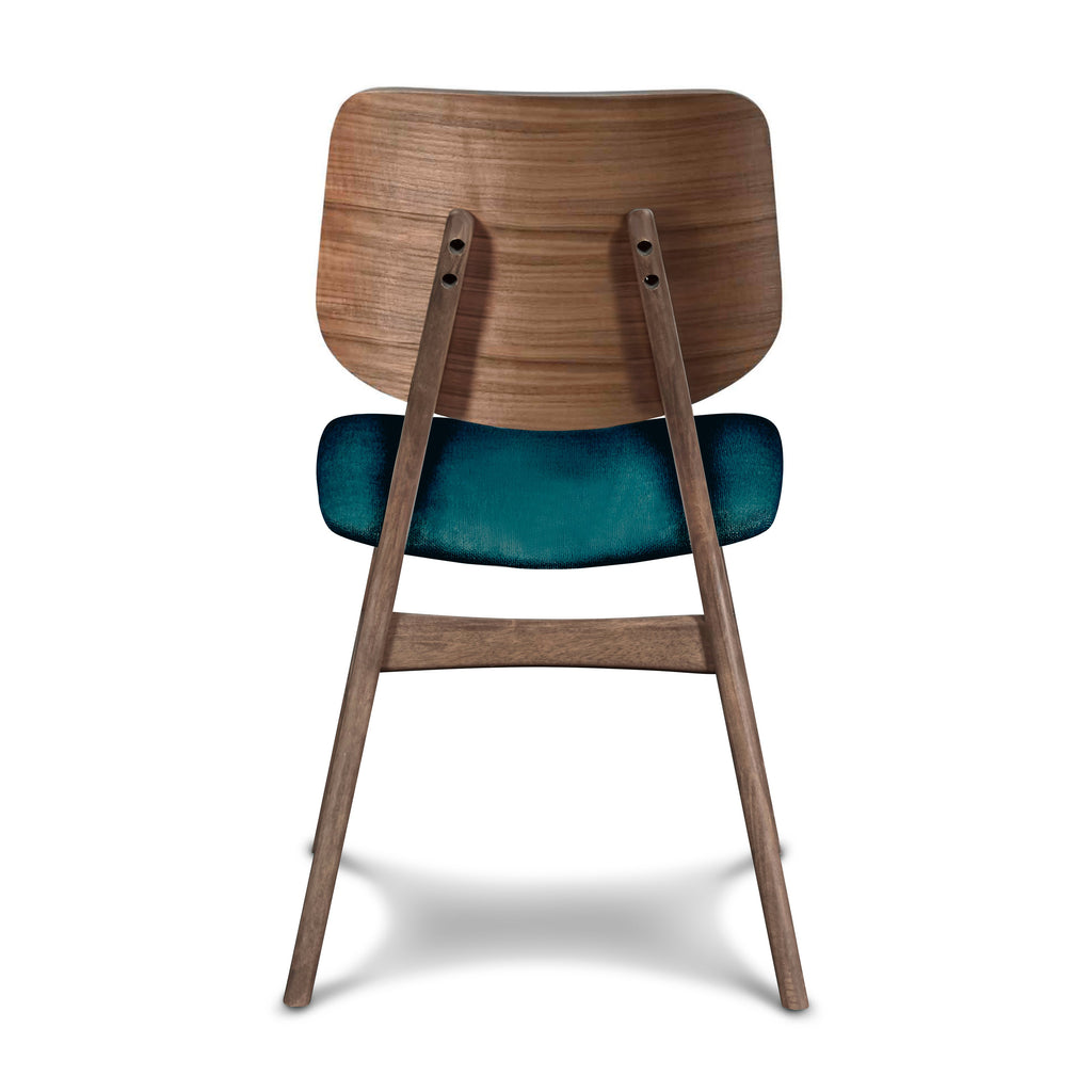 Oscar Chair With Teal Cushion-Walnut
