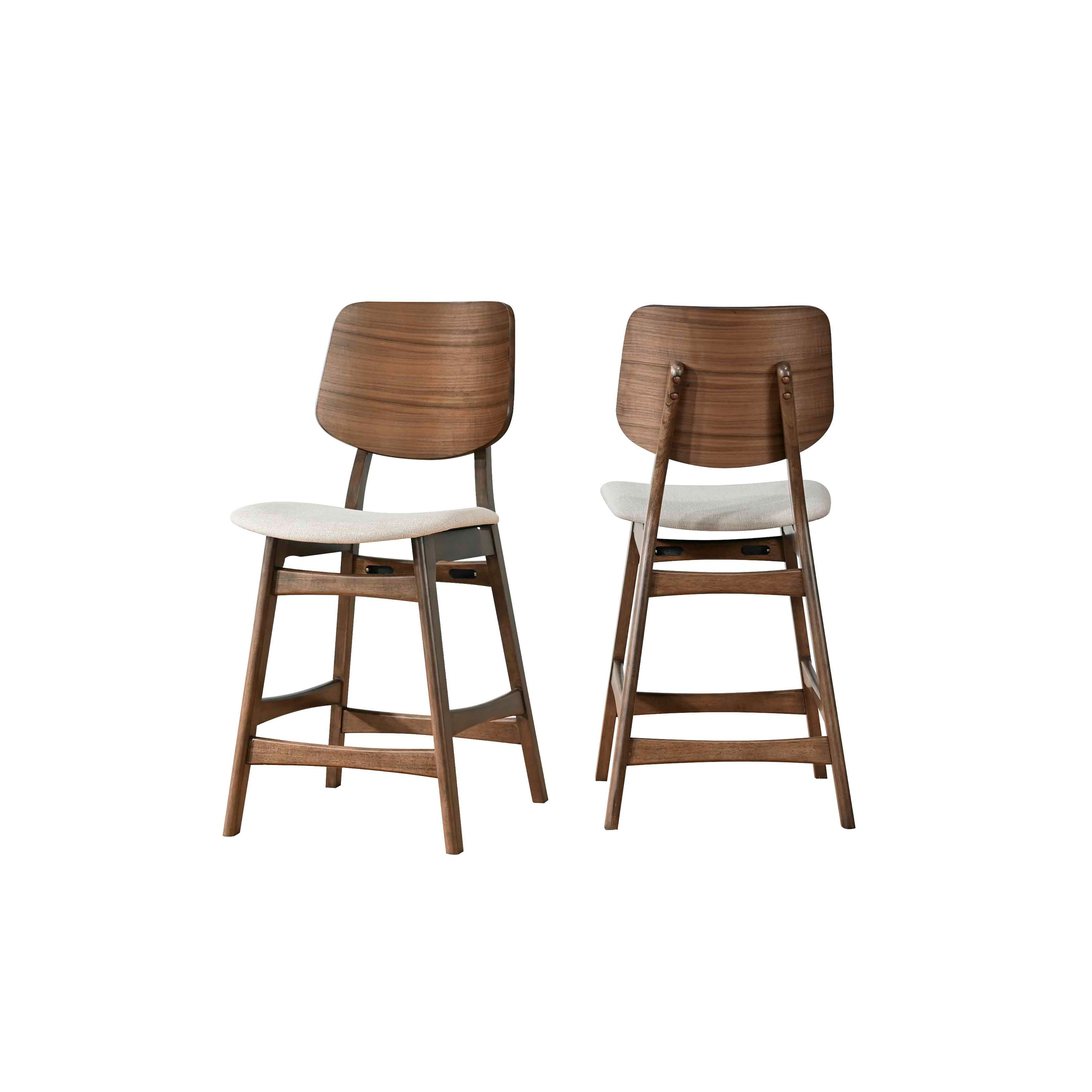 Oscar Counter Chair With Natural Cushion-Walnut
