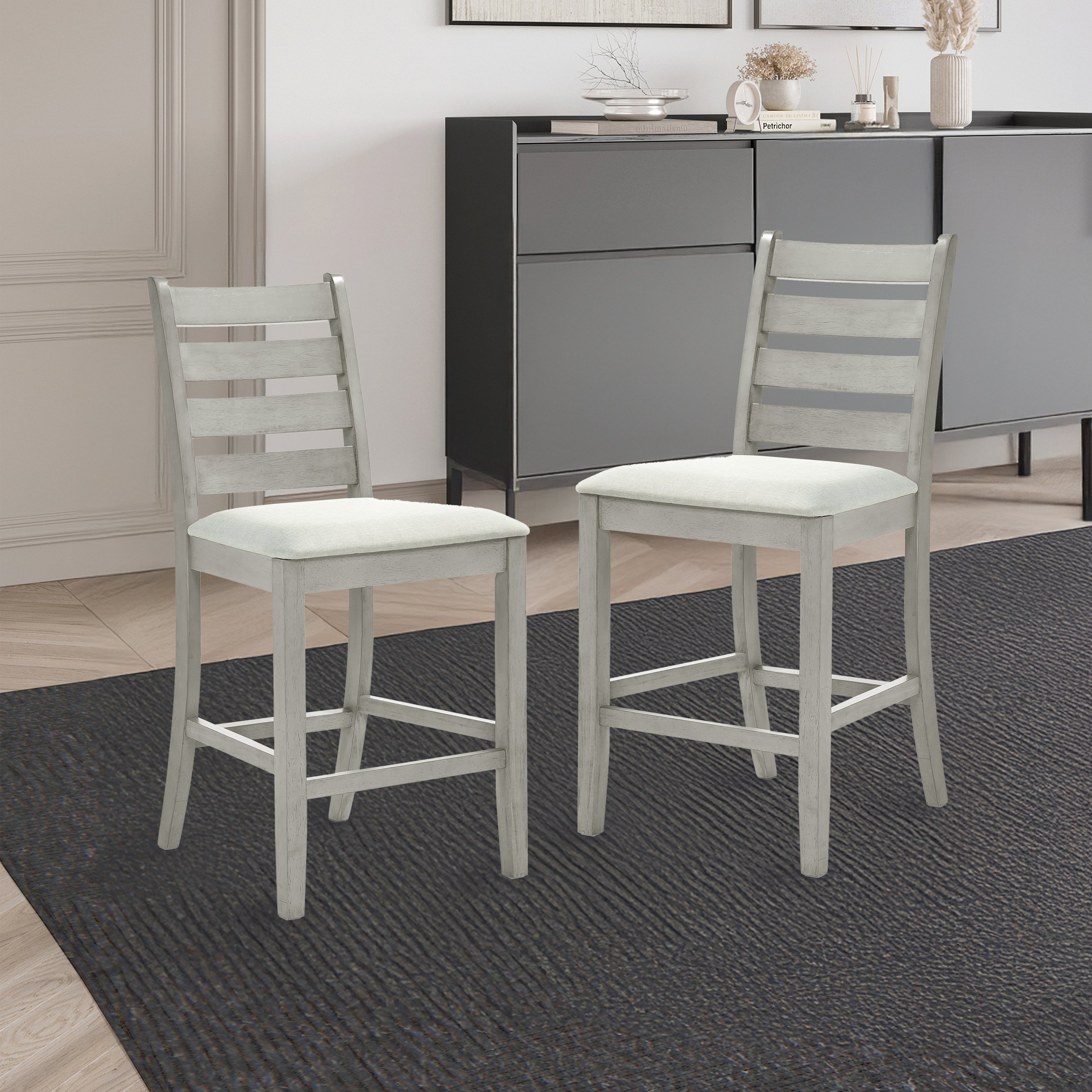 Pascal Ladderback Counter Chair (2 Per Carton)-Driftwood