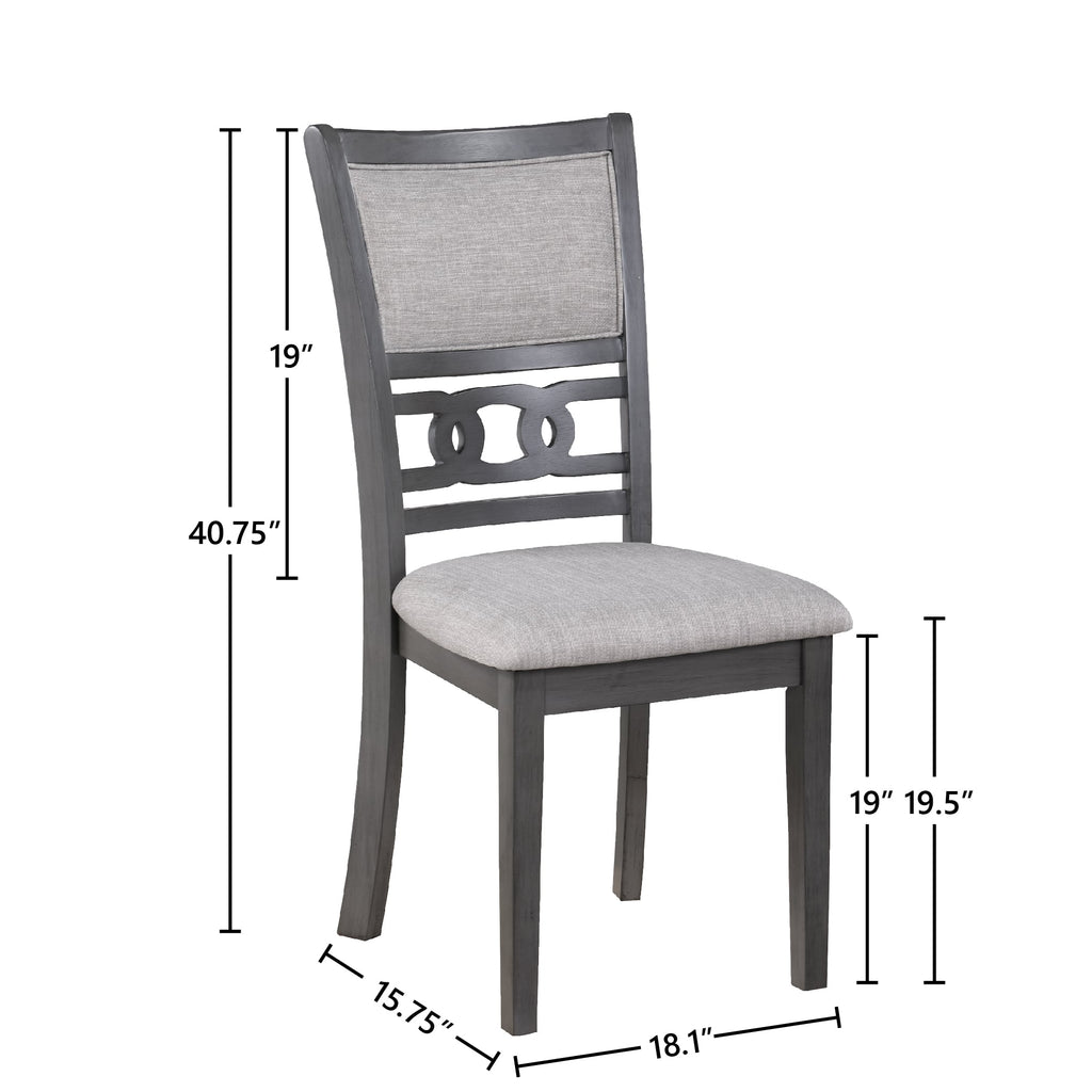 Gia 5 Pc 48" Rectangle Dining Table & 4 Chairs-Gray